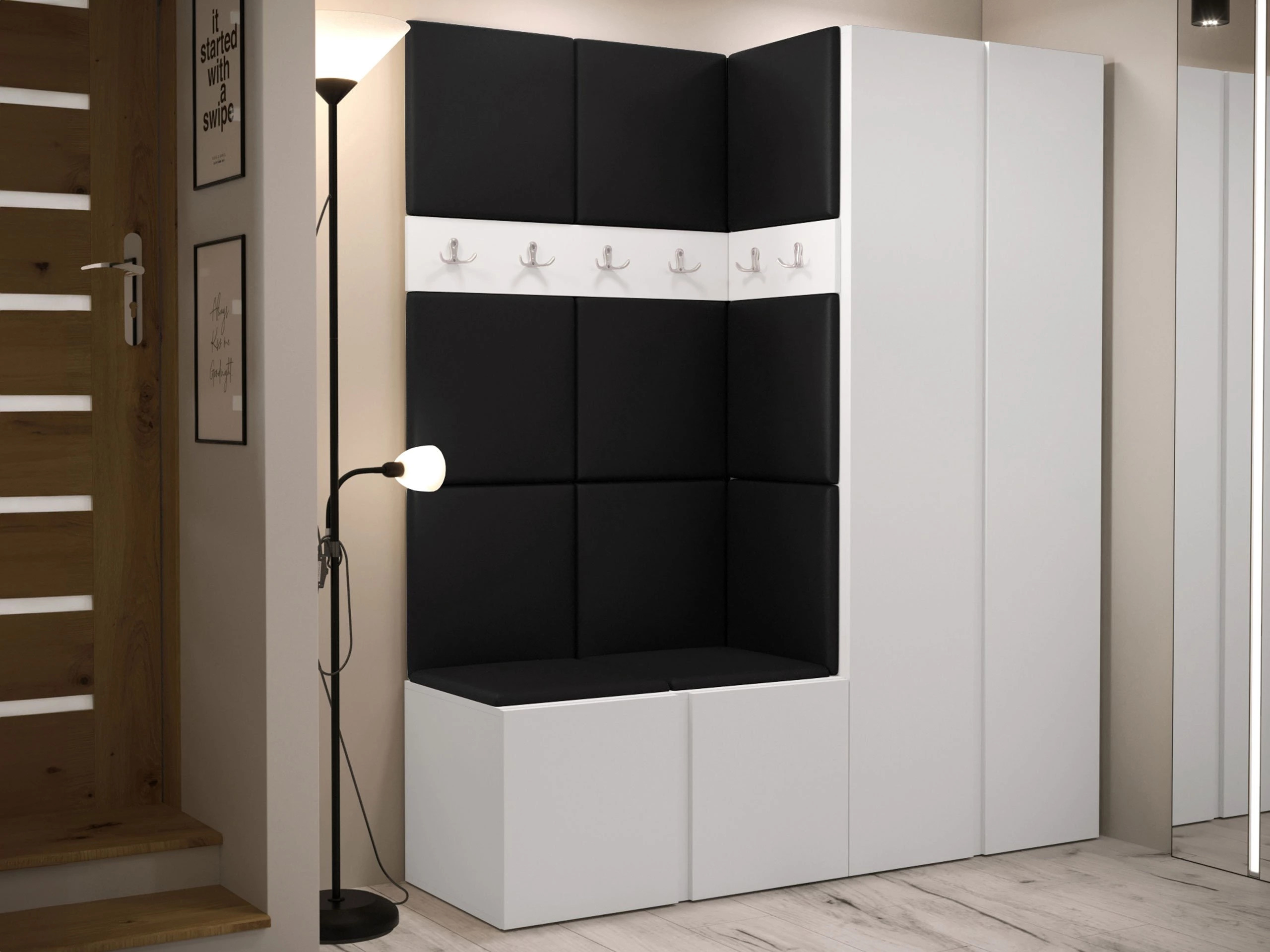 Set arredo da corridoio Pinis III (Bianco)