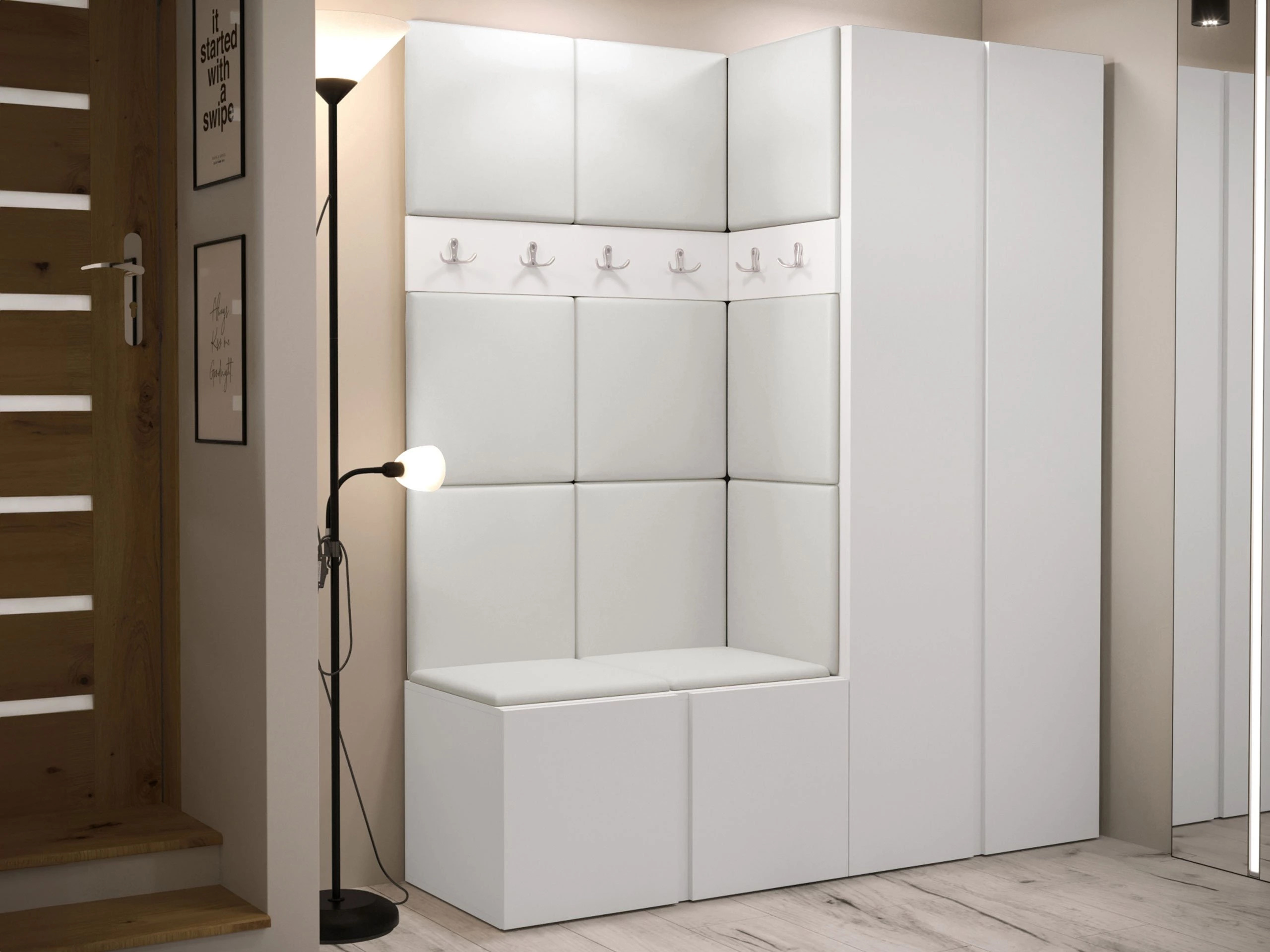 Set arredo da corridoio Pinis III (Bianco)
