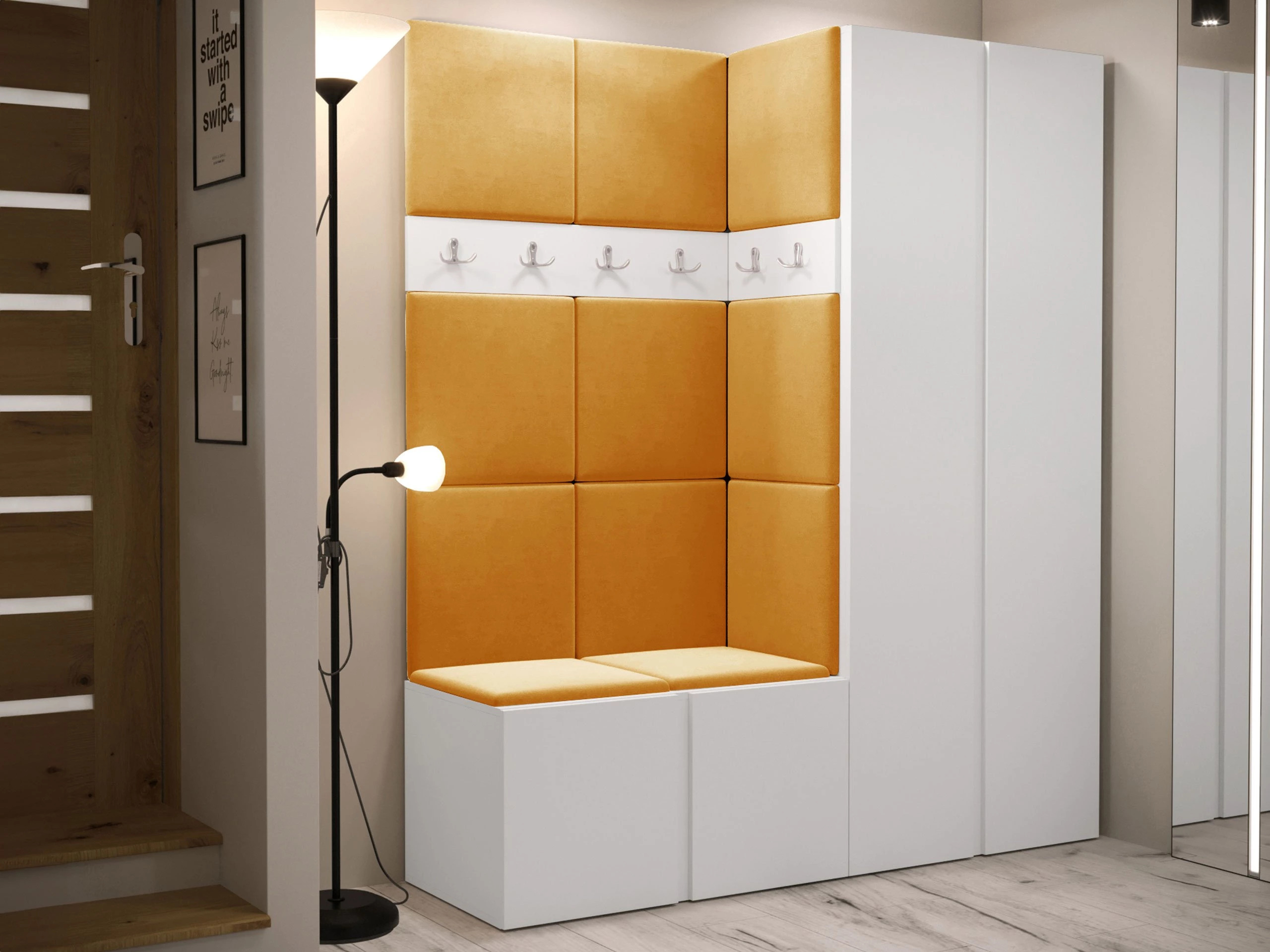 Set arredo da corridoio Pinis III (Bianco)