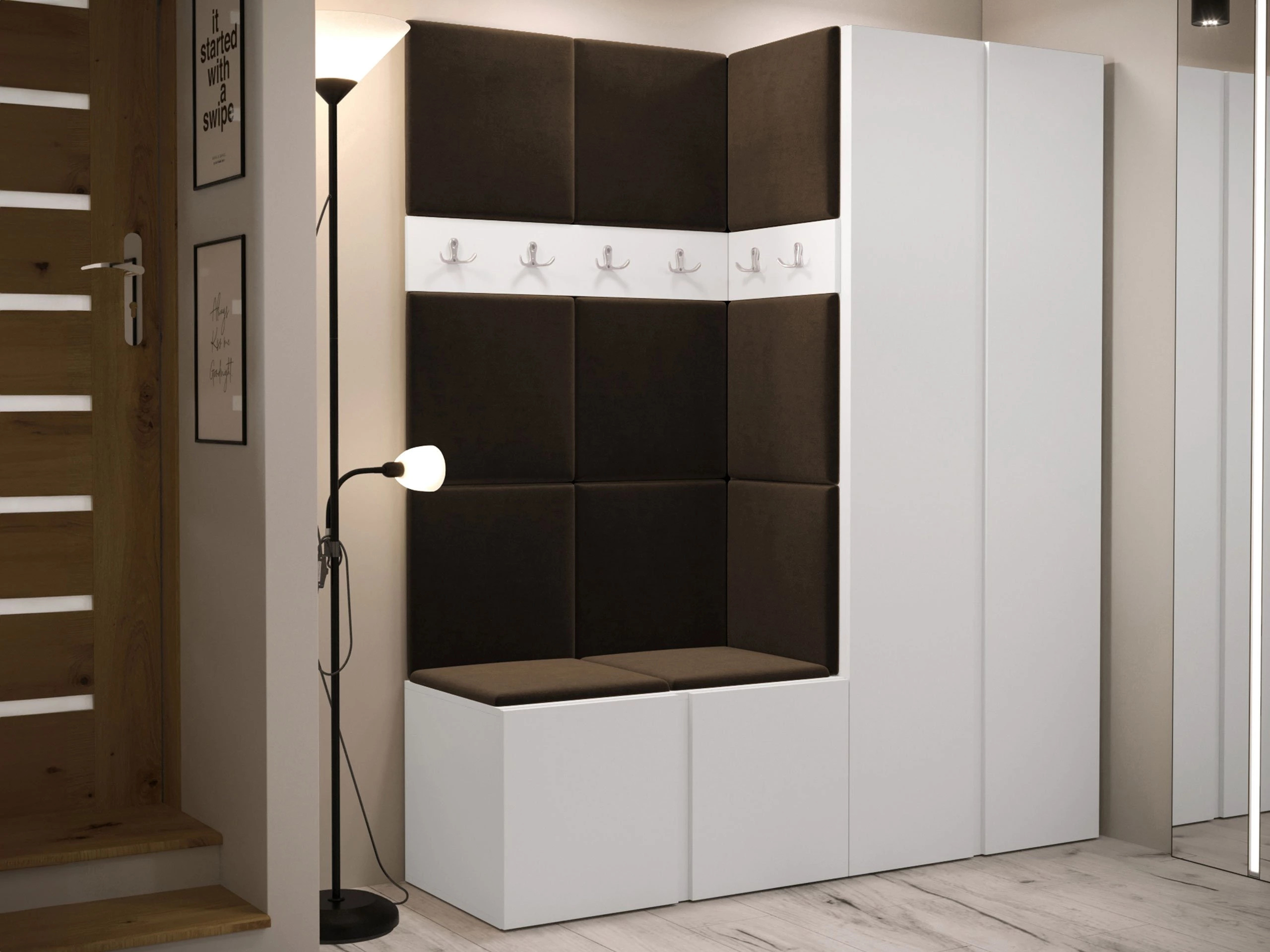 Set arredo da corridoio Pinis III (Bianco)