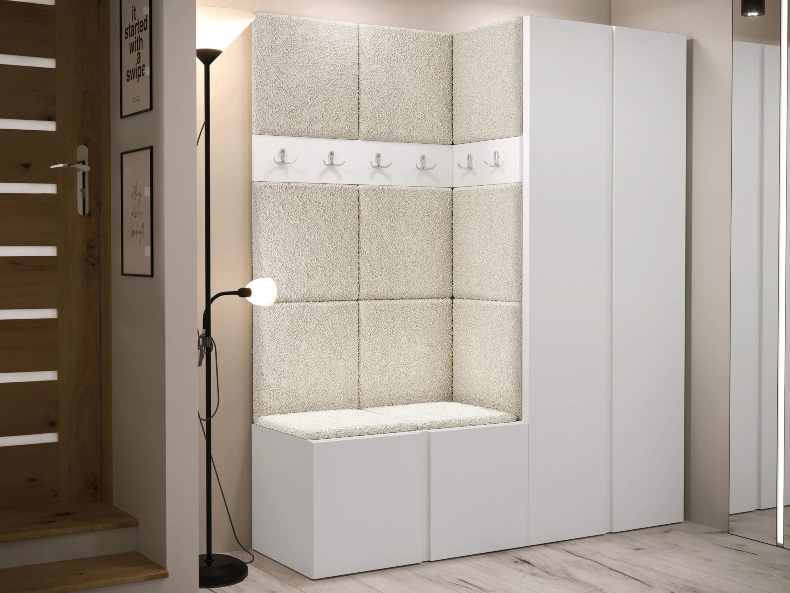Set arredo da corridoio Pinis III (Bianco)