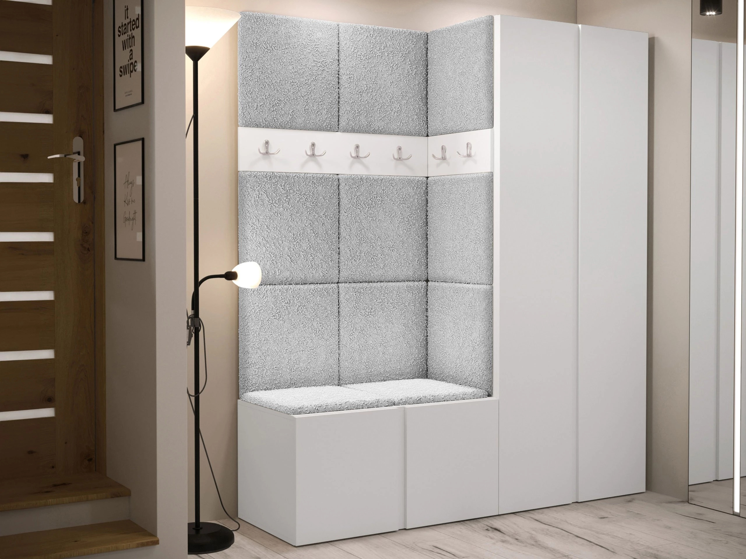 Set arredo da corridoio Pinis III (Bianco)