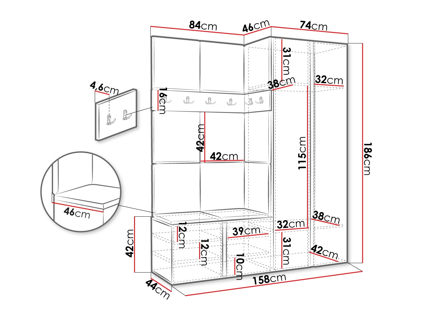 Set arredo da corridoio Pinis III (Cachemire)
