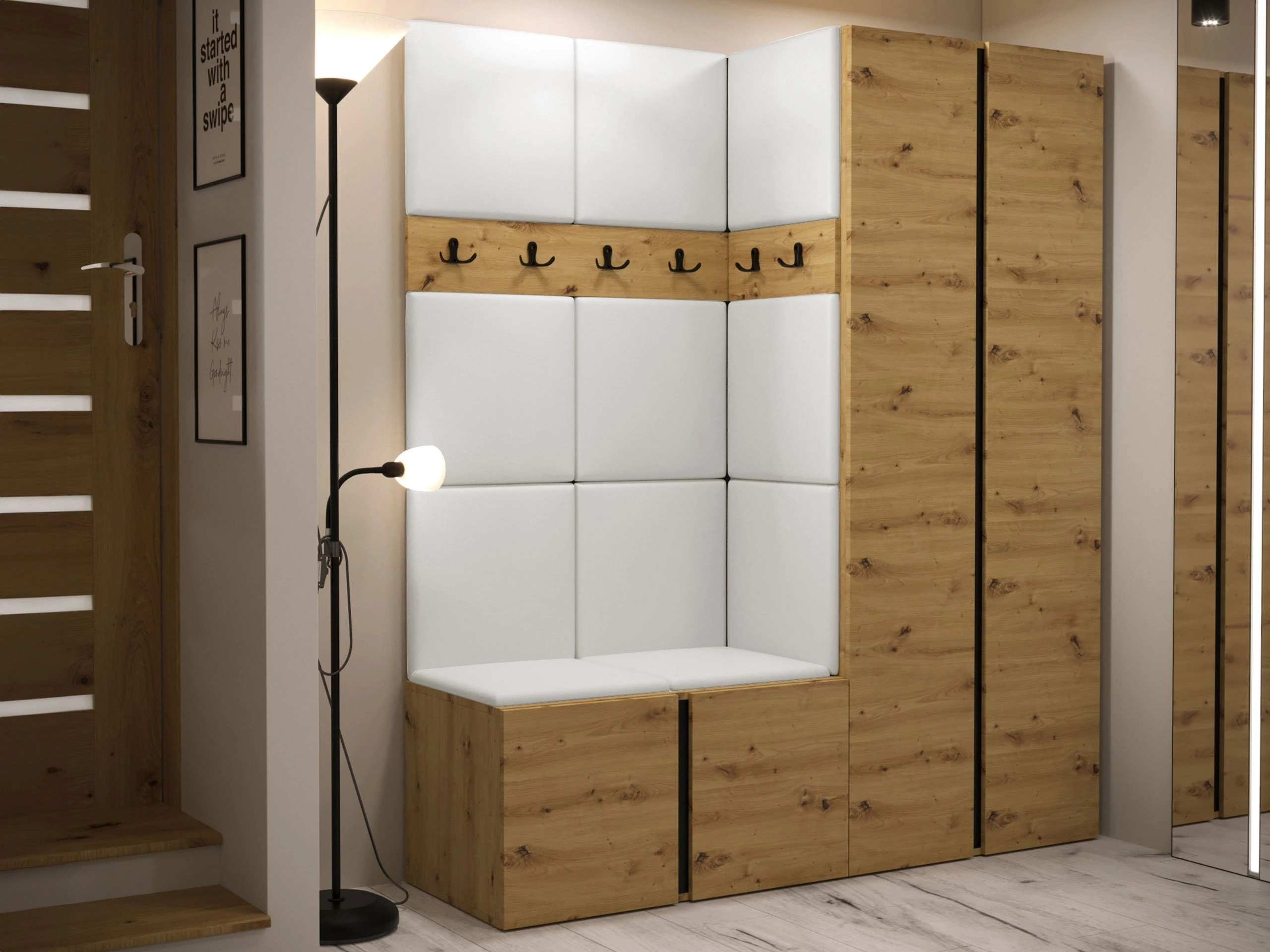 Set arredo da corridoio Pinis III (Eco pelle Soft 017)