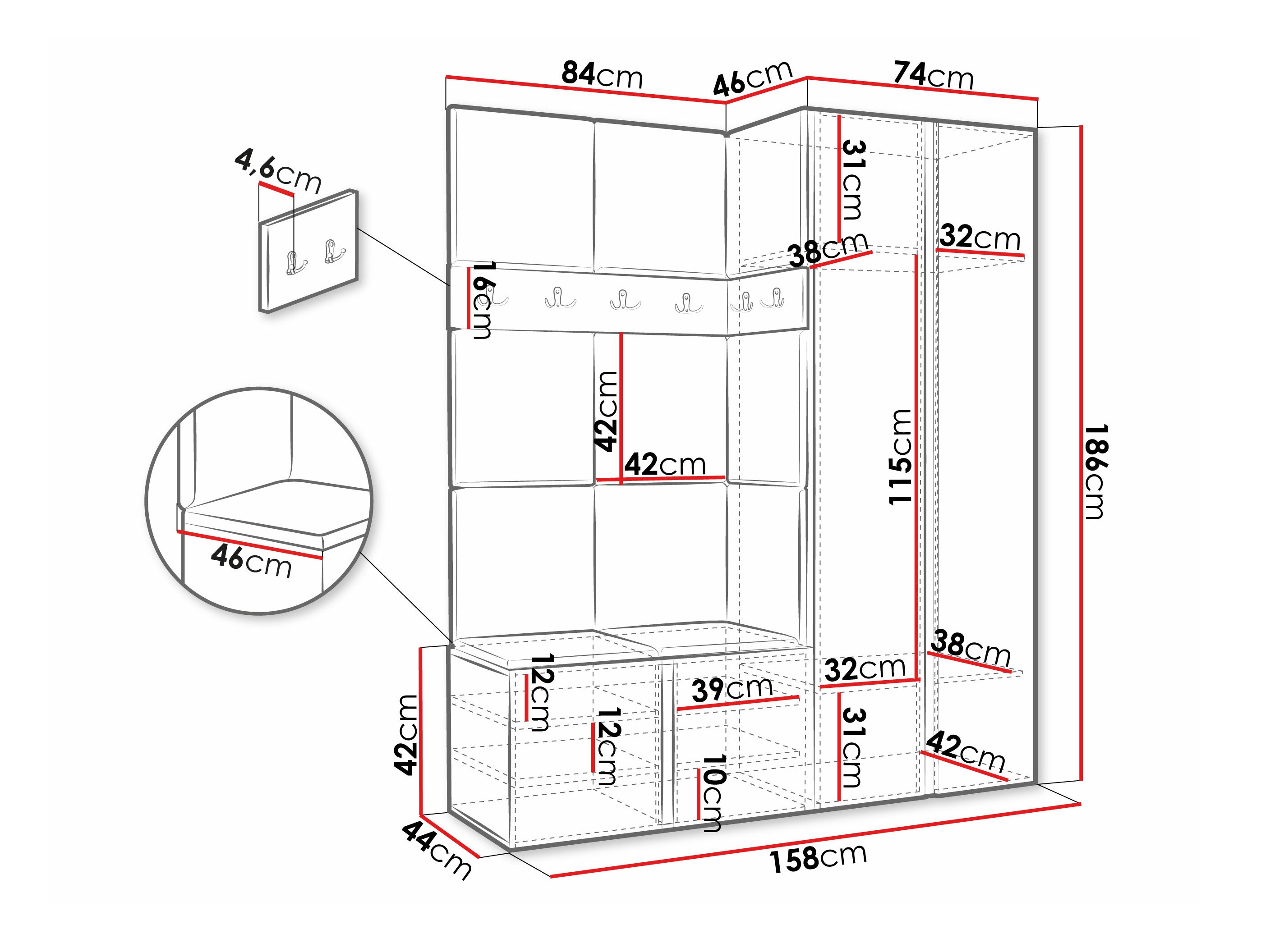 Set arredo da corridoio Pinis III (Rovere Artisan)