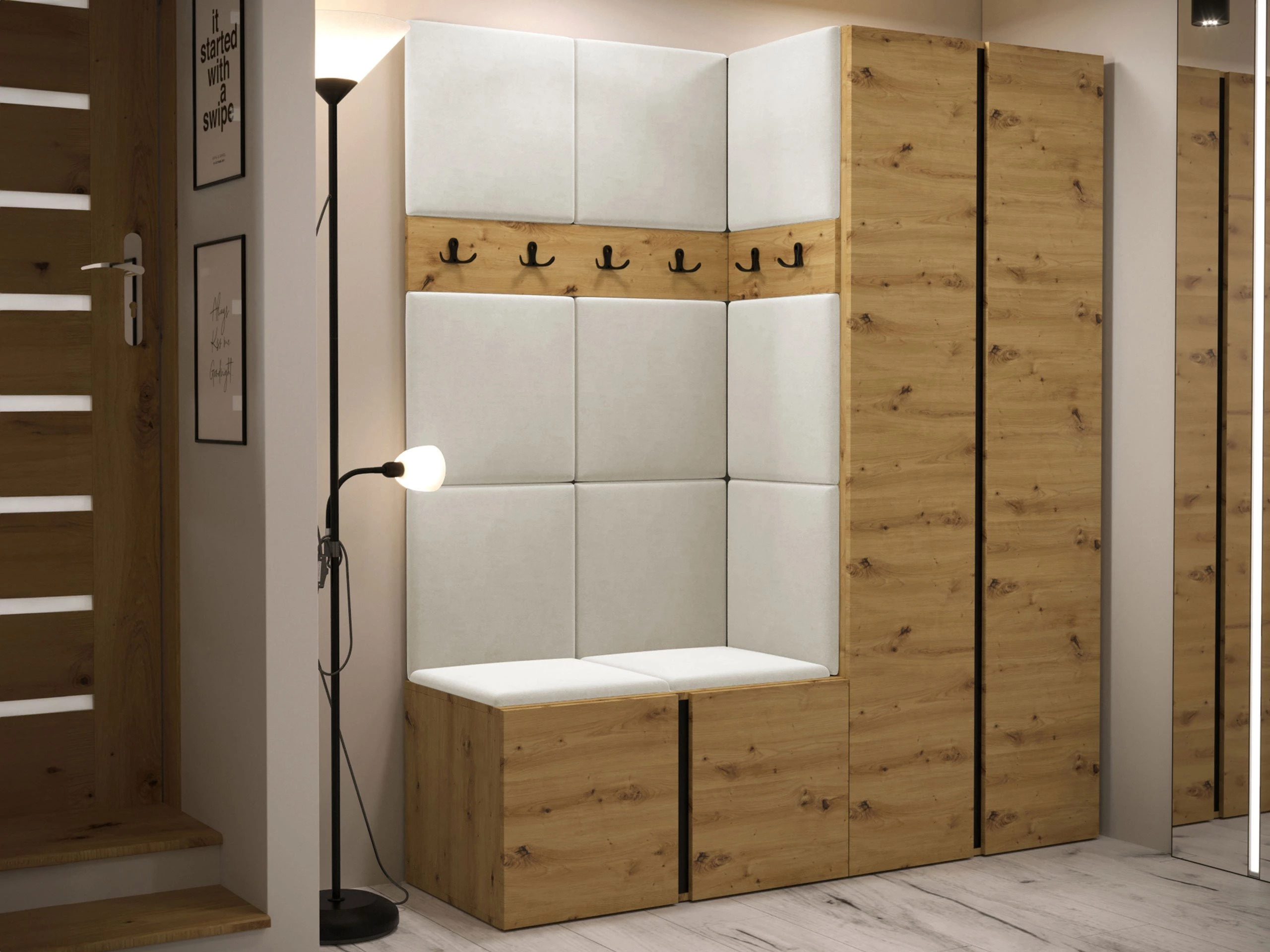 Set arredo da corridoio Pinis III (Rovere Artisan)