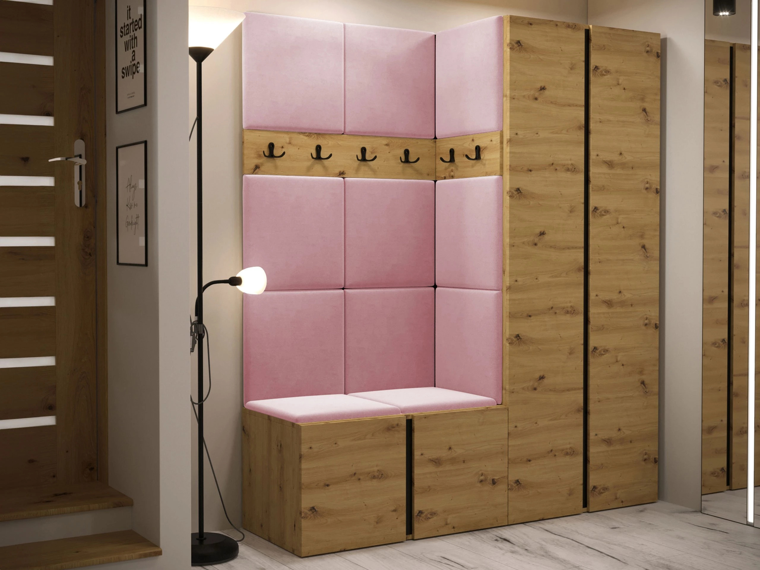 Set arredo da corridoio Pinis III (Rovere Artisan)