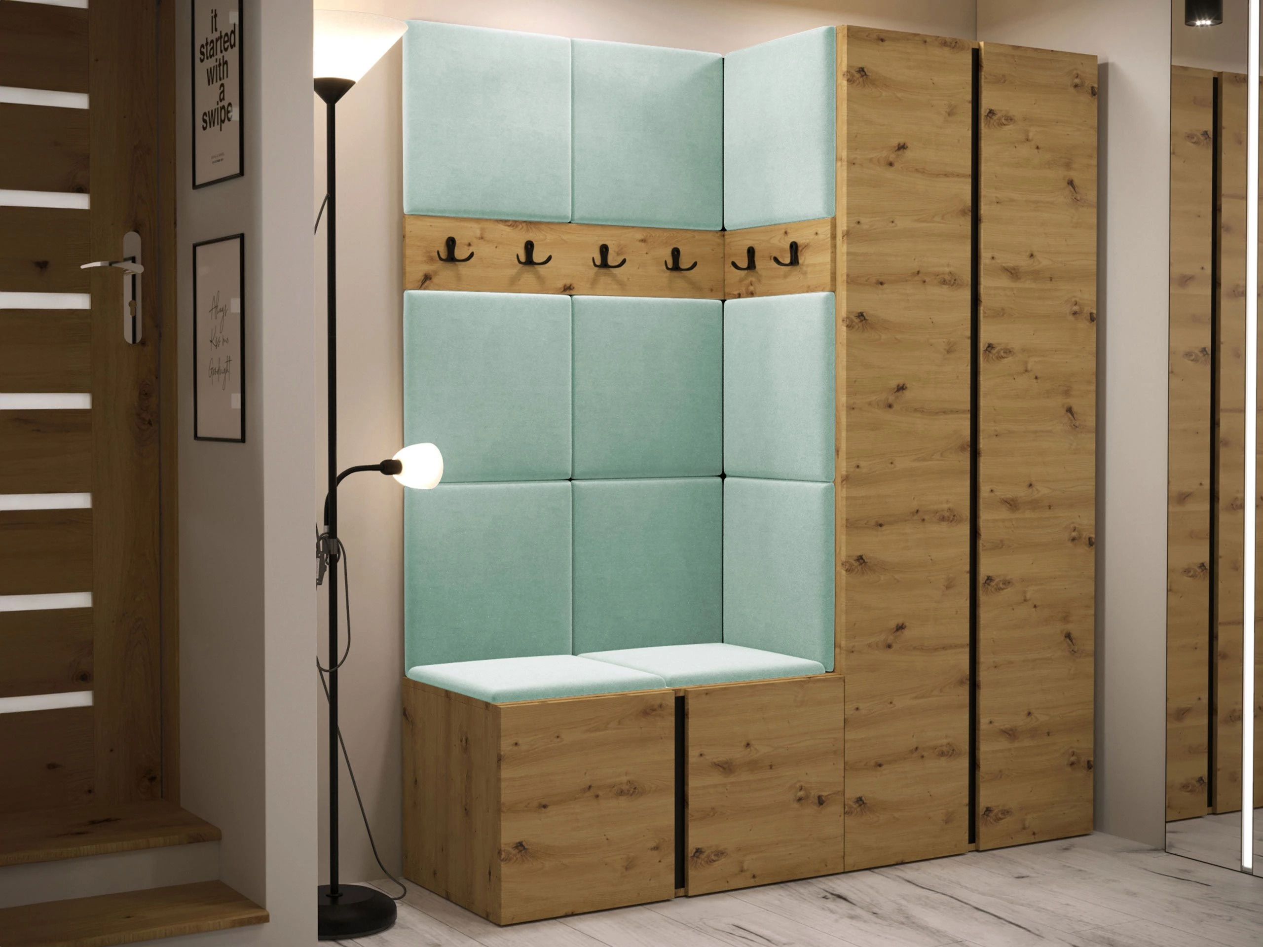 Set arredo da corridoio Pinis III (Rovere Artisan)