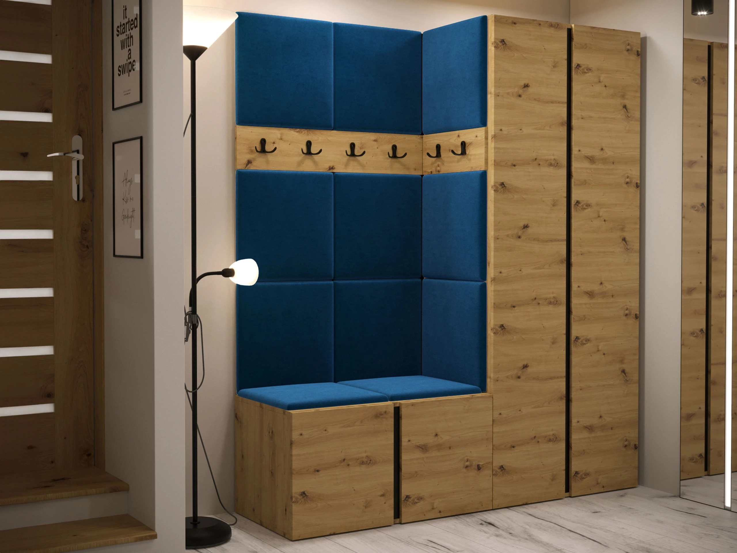 Set arredo da corridoio Pinis III (Rovere Artisan)