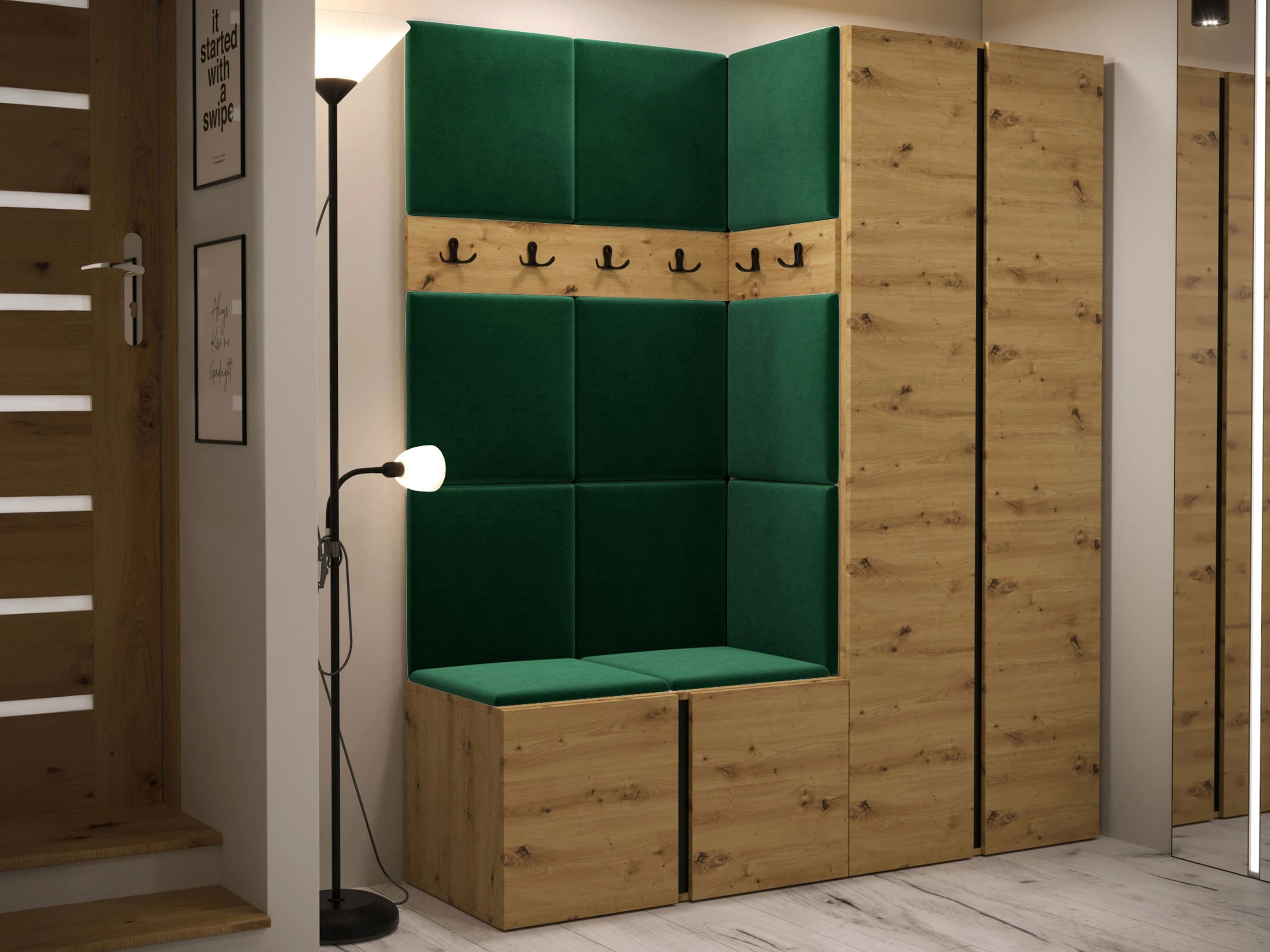 Set arredo da corridoio Pinis III (Rovere Artisan)