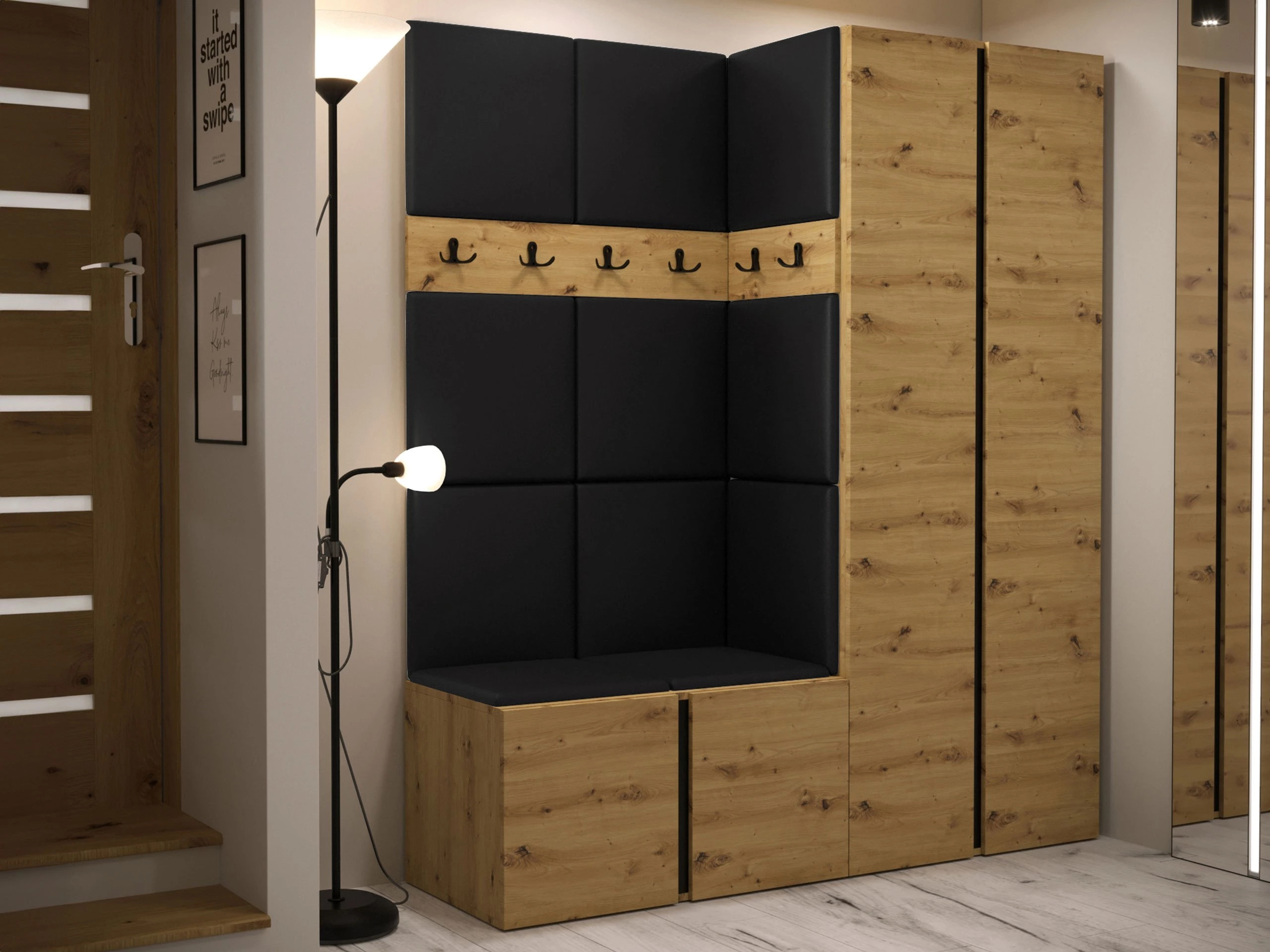 Set arredo da corridoio Pinis III (Rovere Artisan)