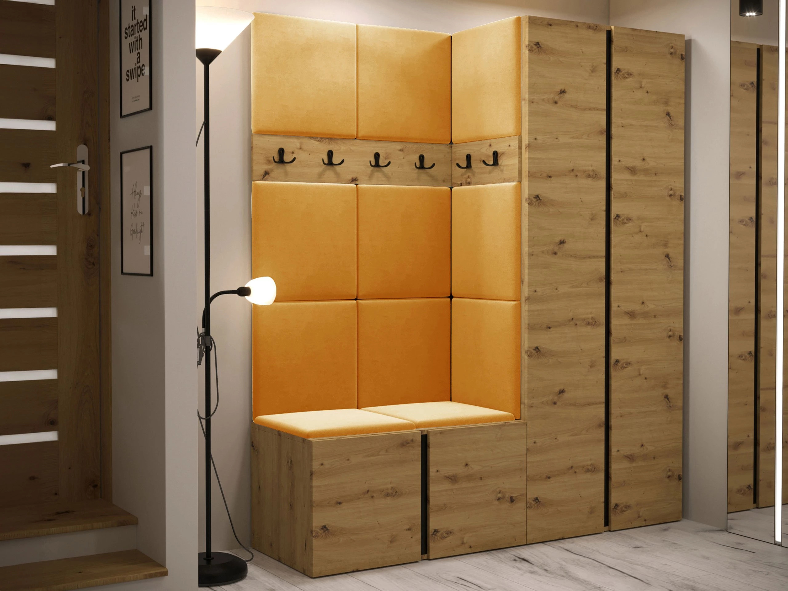 Set arredo da corridoio Pinis III (Rovere Artisan)