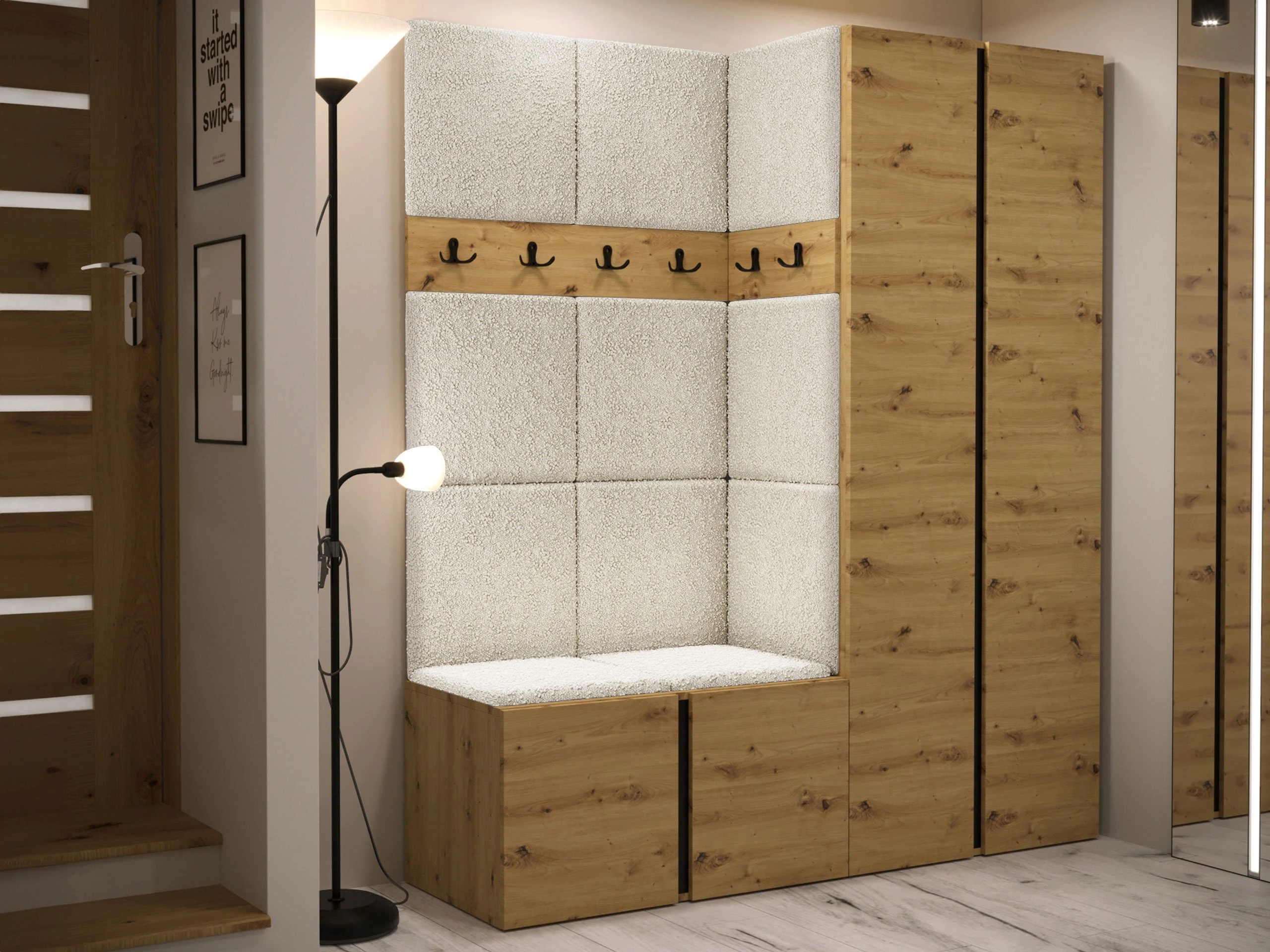 Set arredo da corridoio Pinis III (Rovere Artisan)