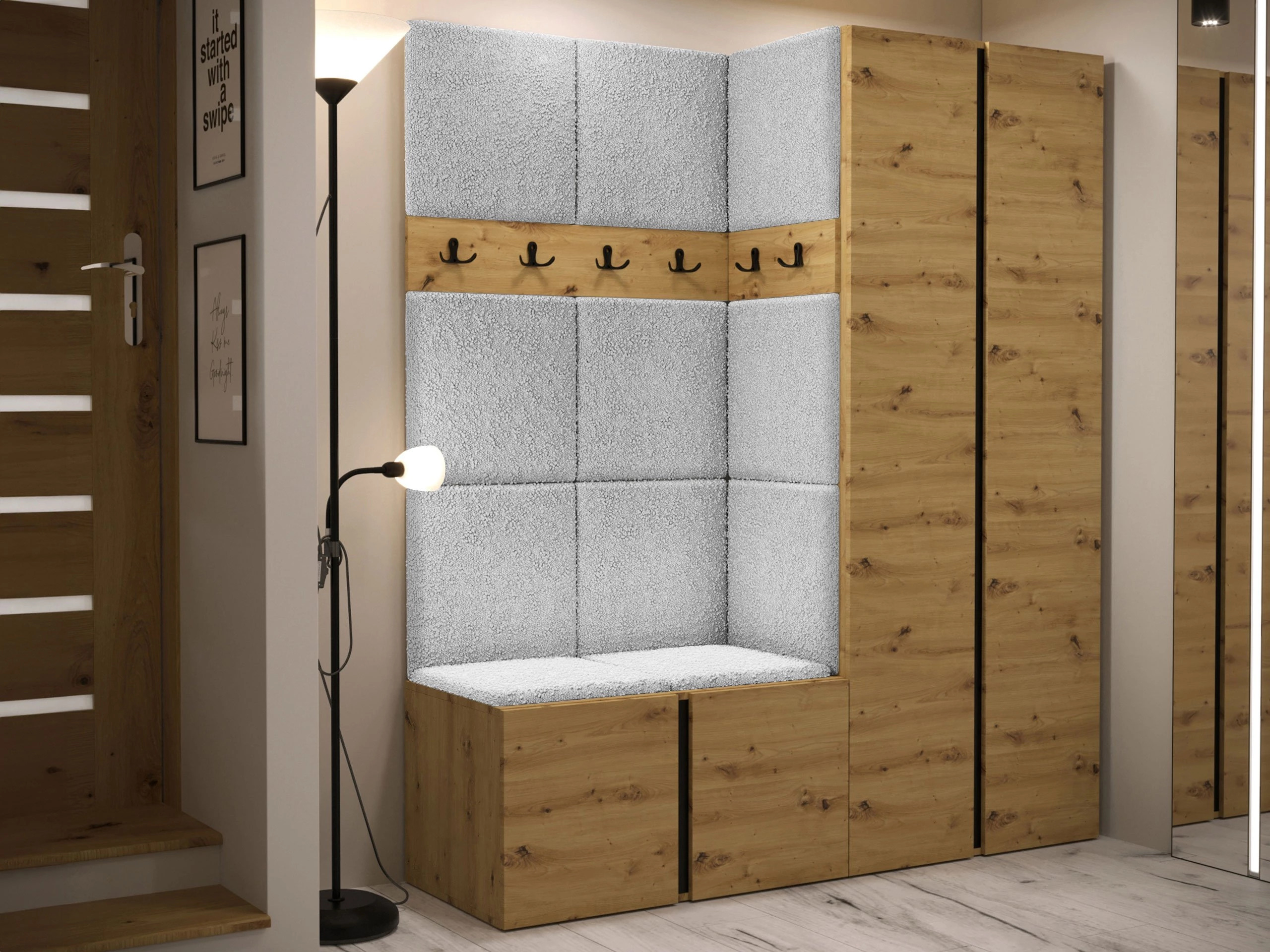 Set arredo da corridoio Pinis III (Rovere Artisan)