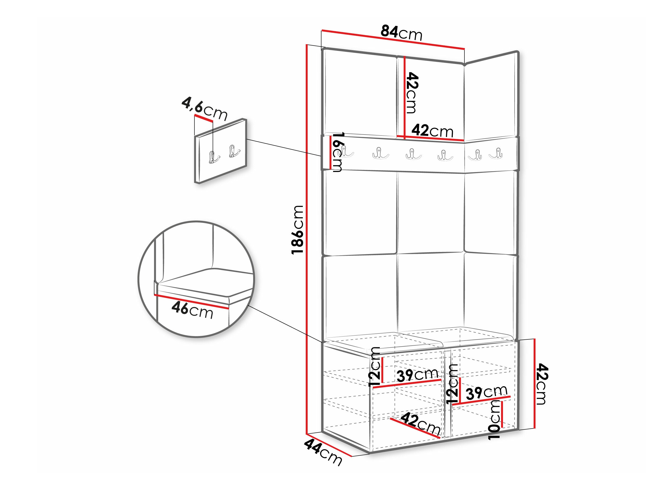 Set arredo da corridoio Hartford 264 (Bianco)