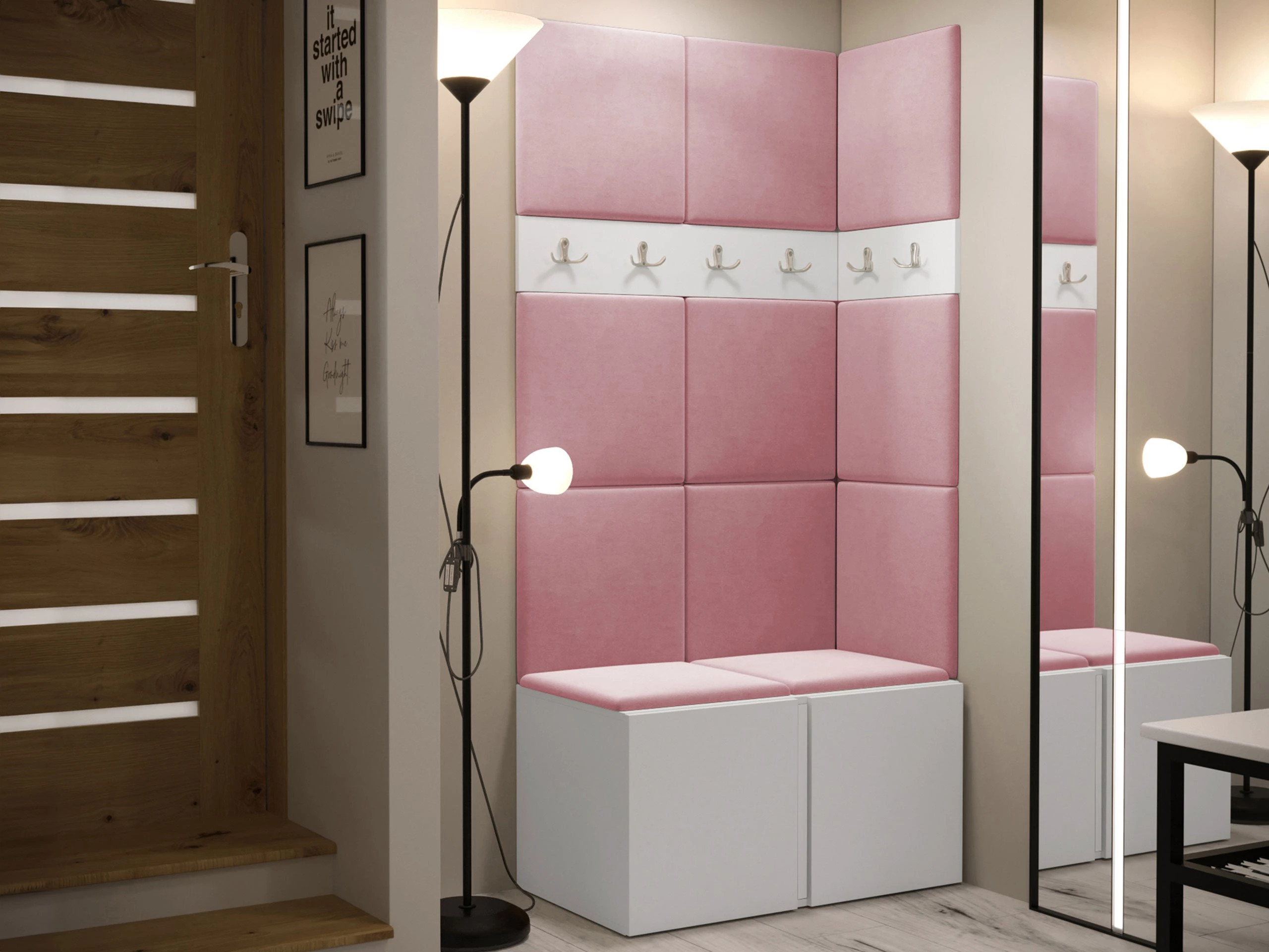 Set arredo da corridoio Pinis I (Bianco)
