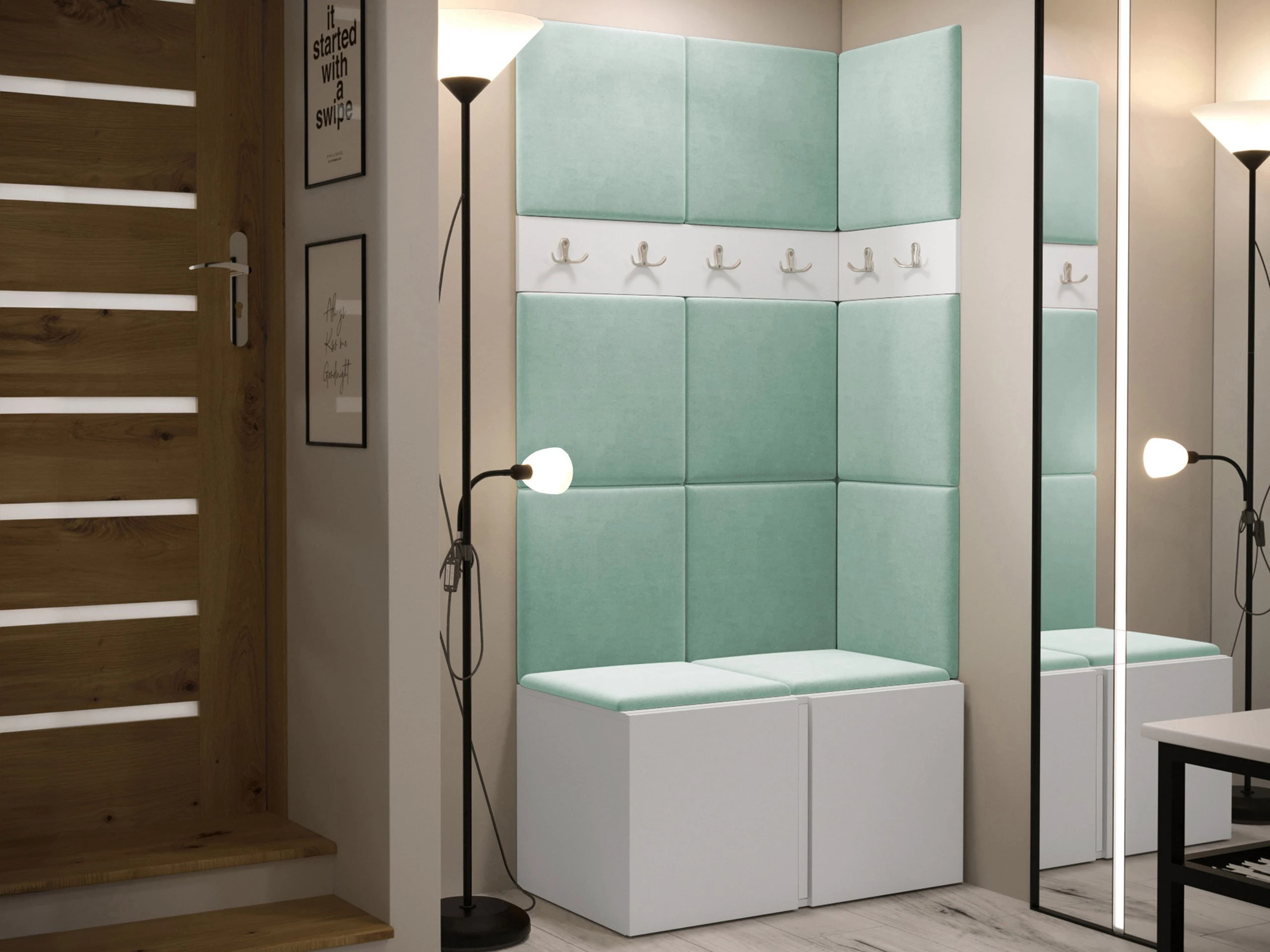 Set arredo da corridoio Pinis I (Bianco)
