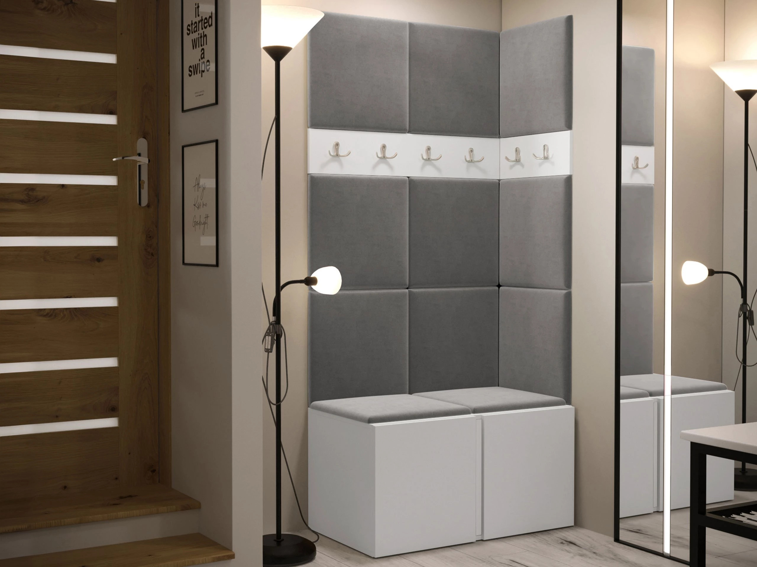 Set arredo da corridoio Pinis I (Bianco)