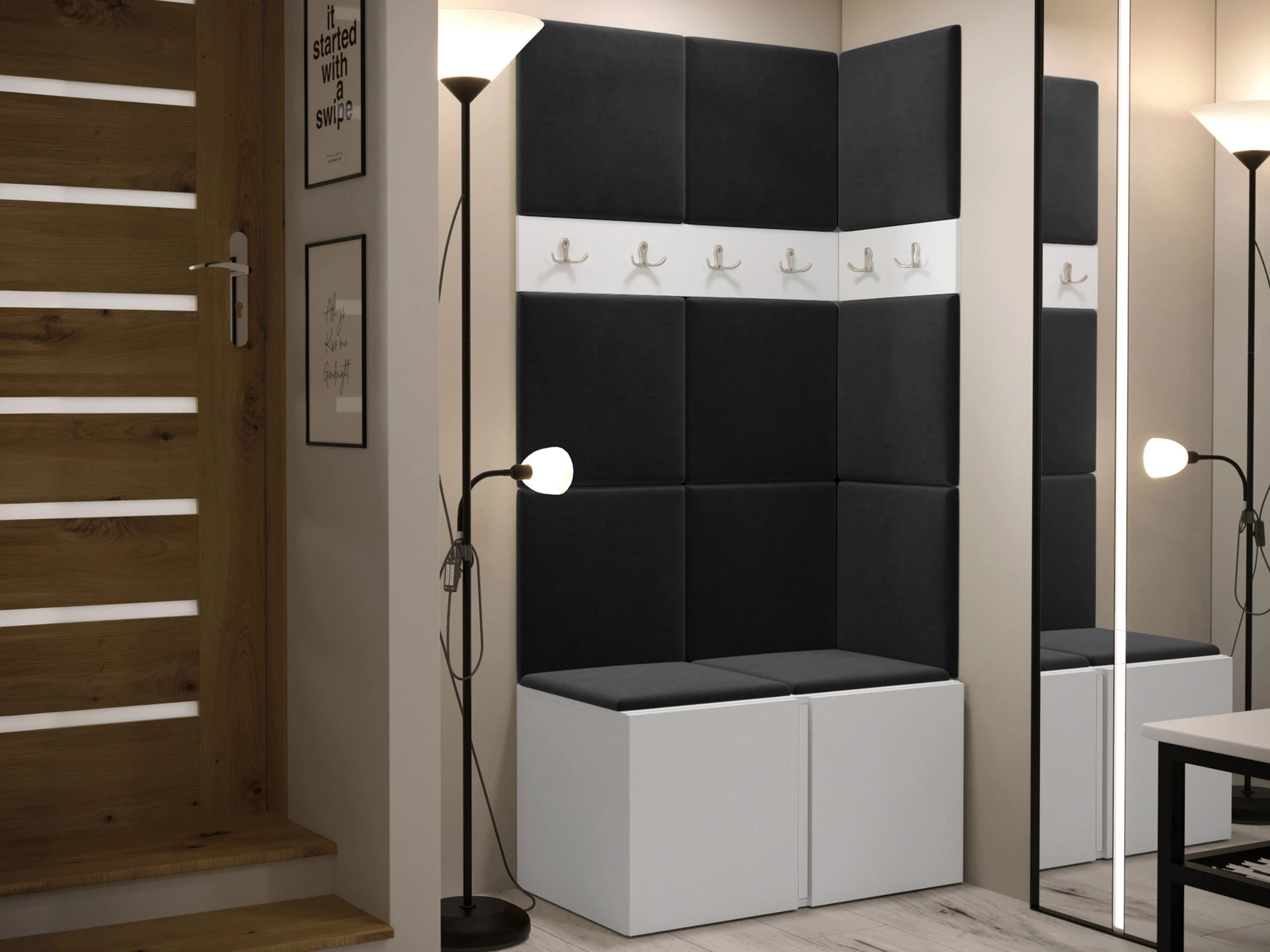 Set arredo da corridoio Pinis I (Bianco)