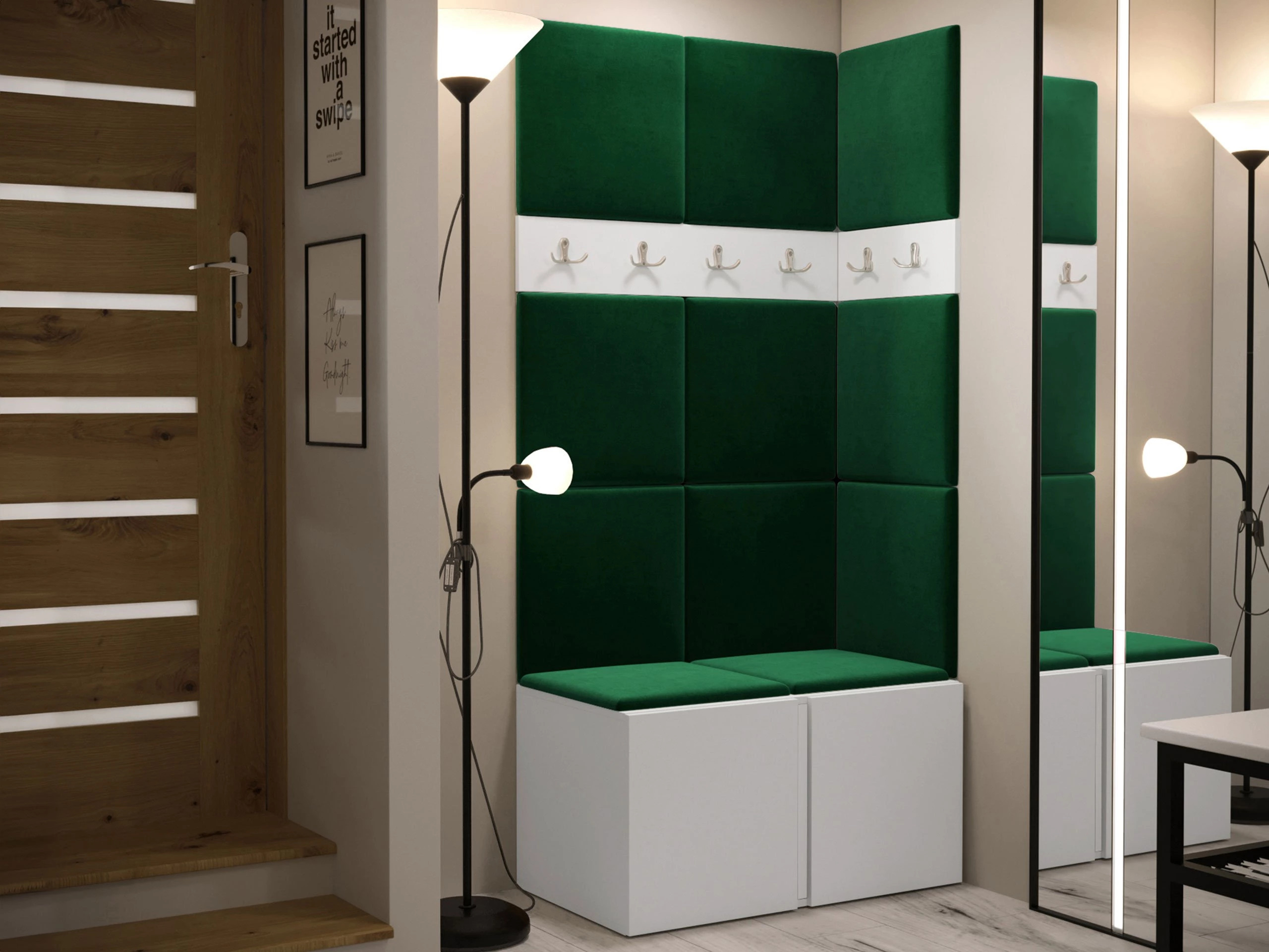 Set arredo da corridoio Pinis I (Bianco)