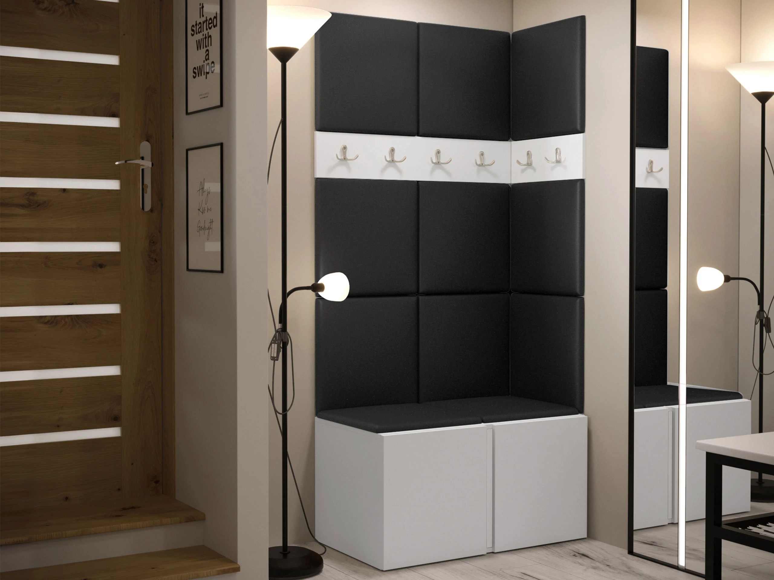 Set arredo da corridoio Pinis I (Bianco)