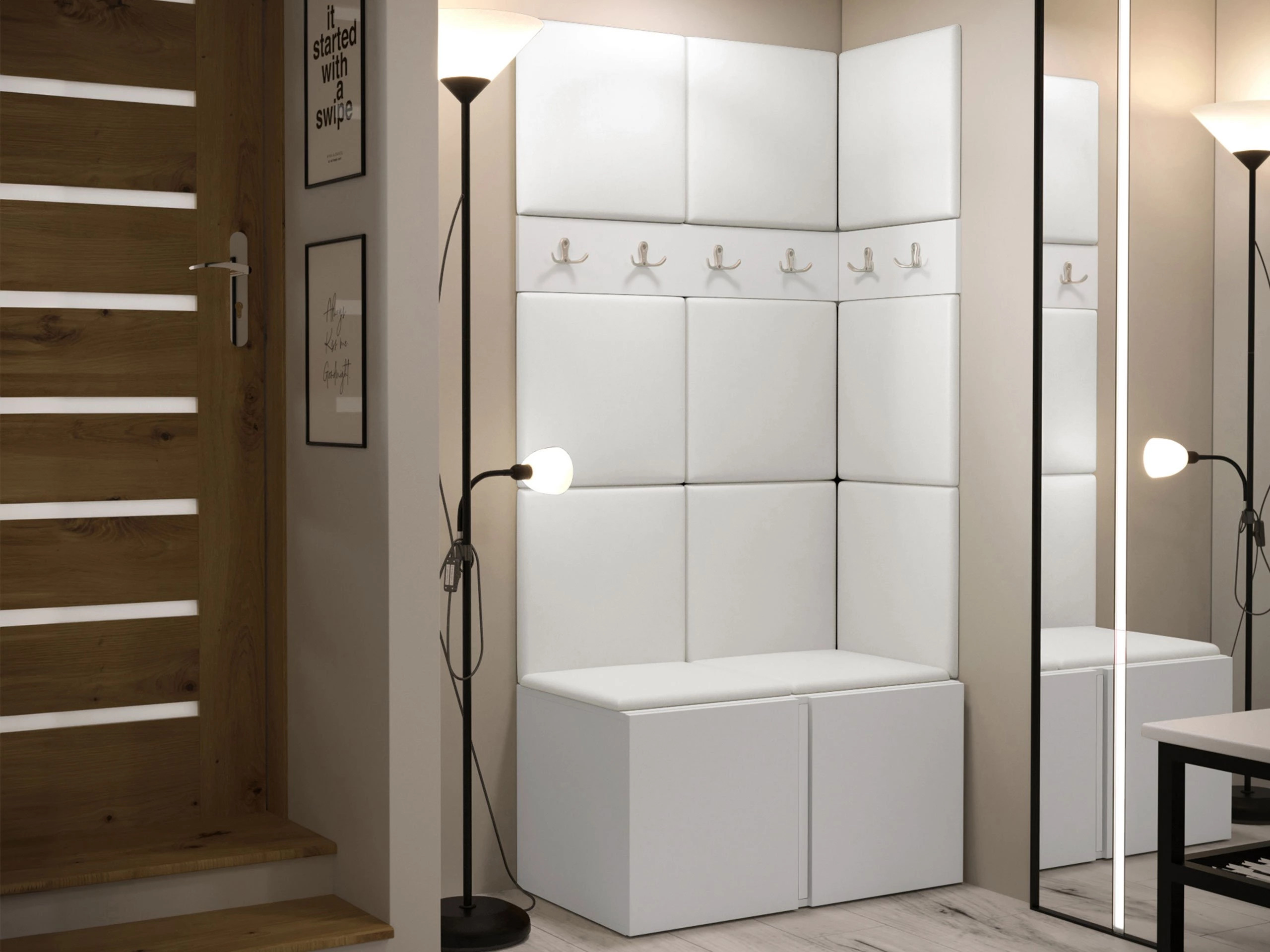 Set arredo da corridoio Pinis I (Bianco)