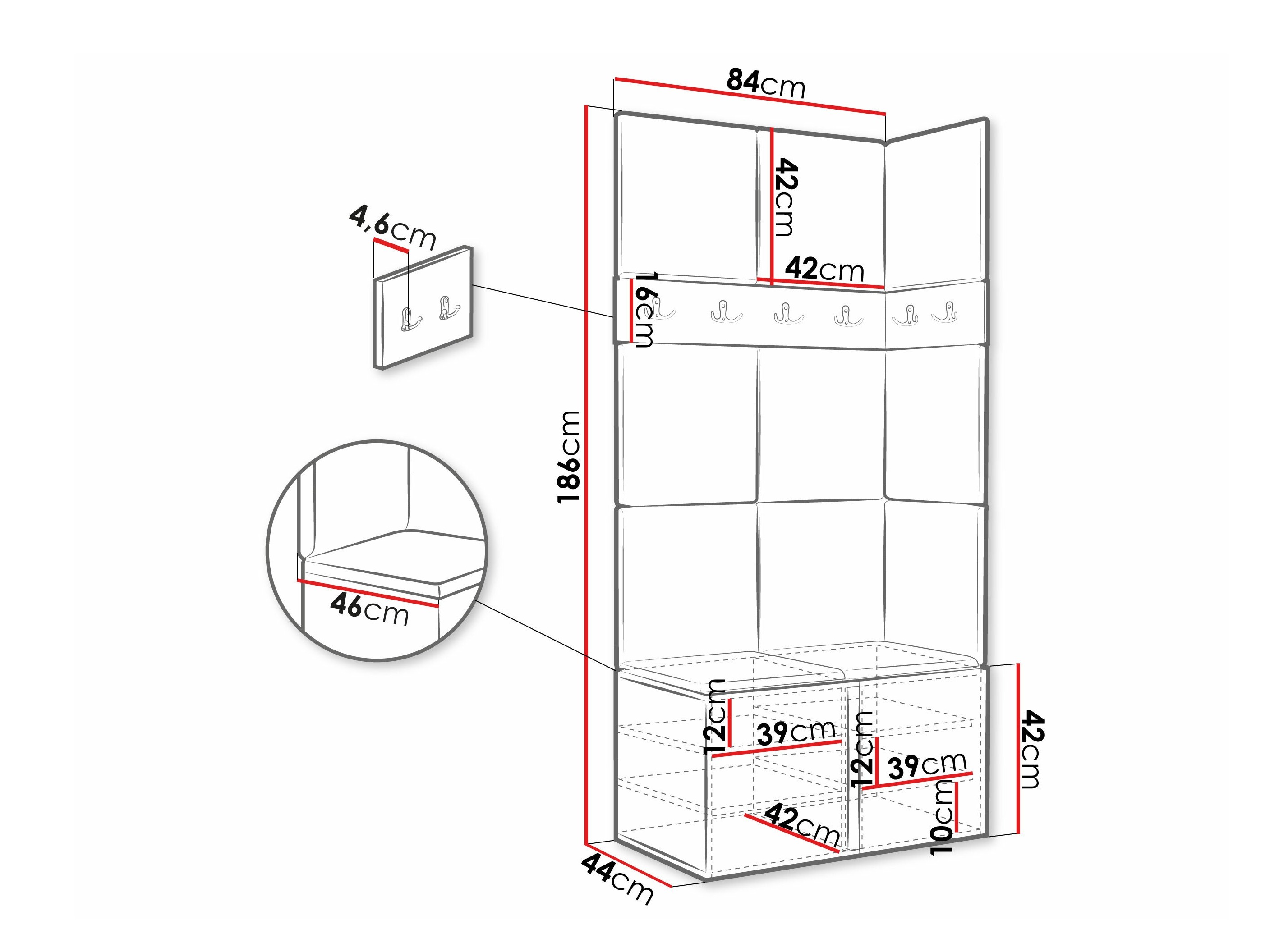 Set arredo da corridoio Pinis I (Bianco)