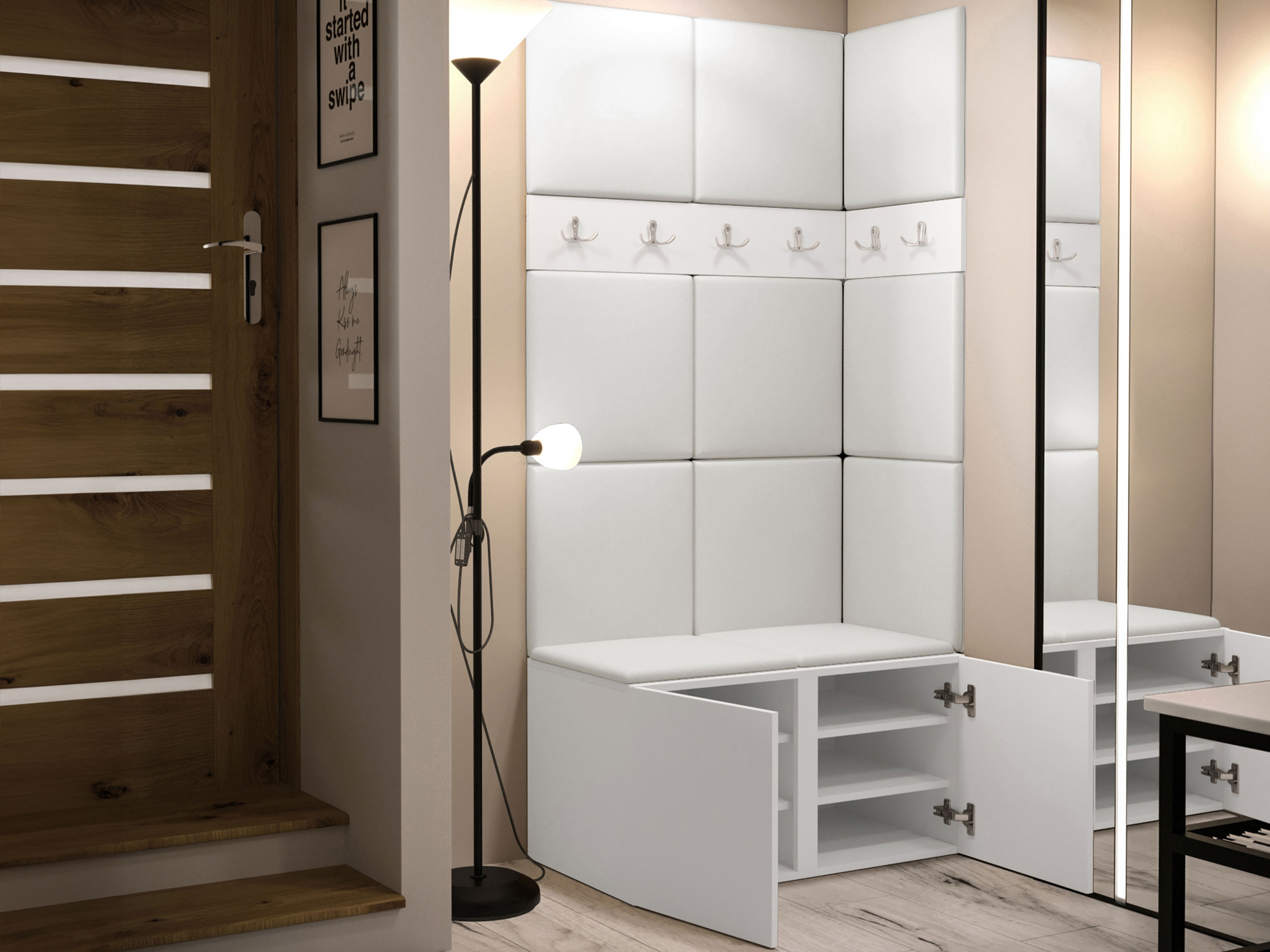 Set arredo da corridoio Pinis I (Bianco)