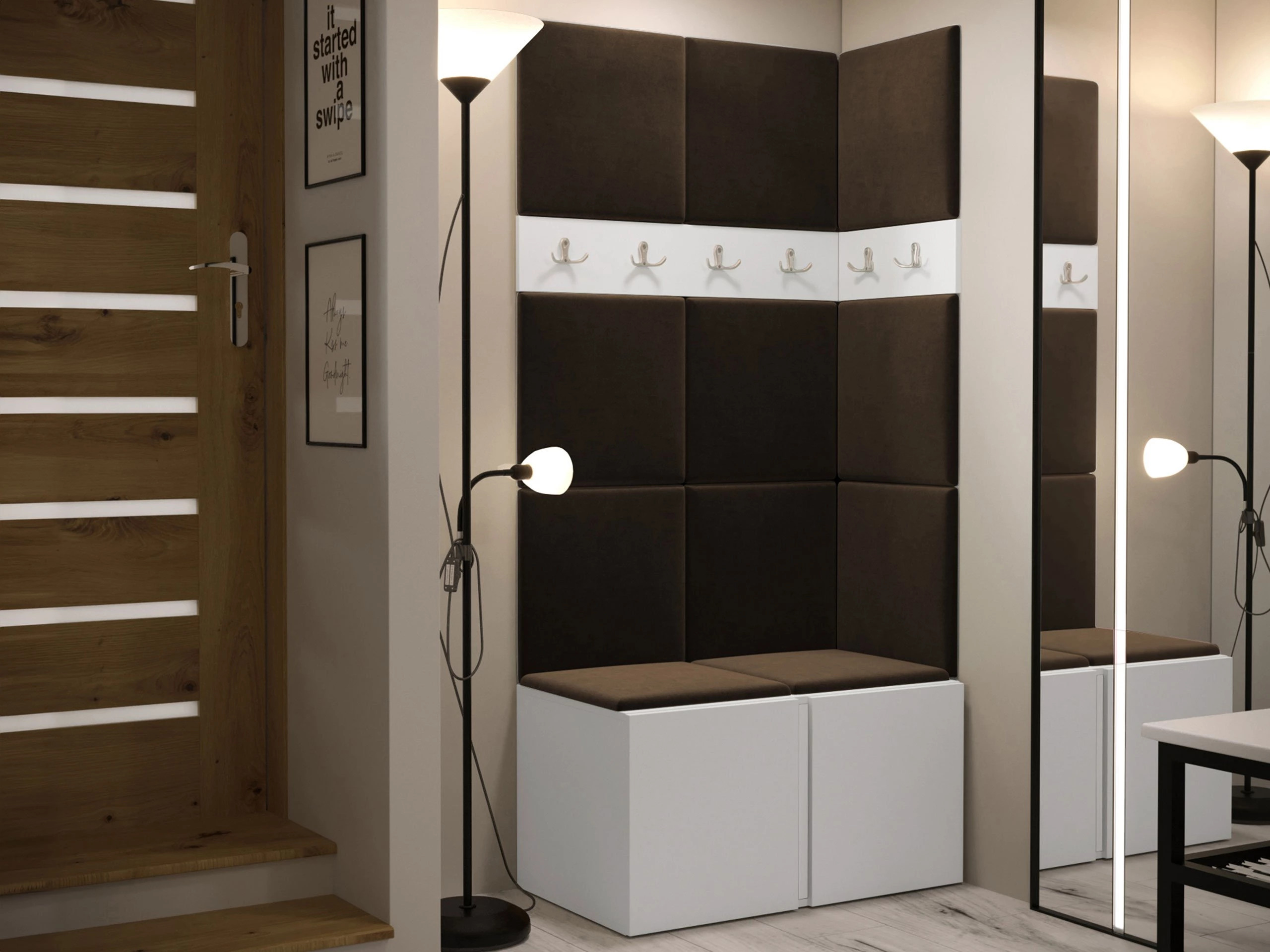 Set arredo da corridoio Pinis I (Bianco)