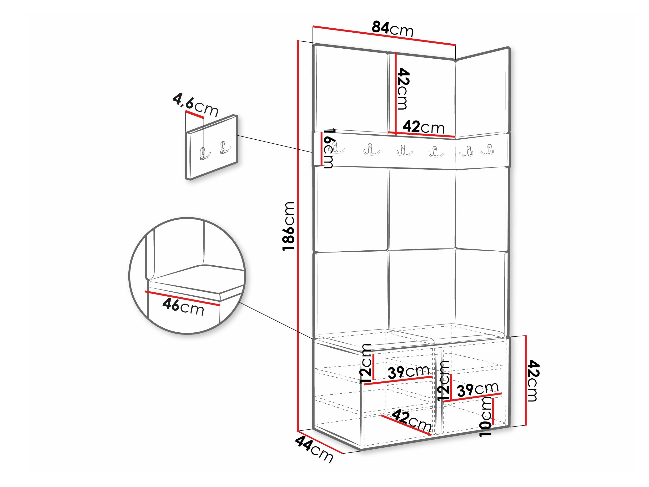 Set arredo da corridoio Pinis I (Bianco)