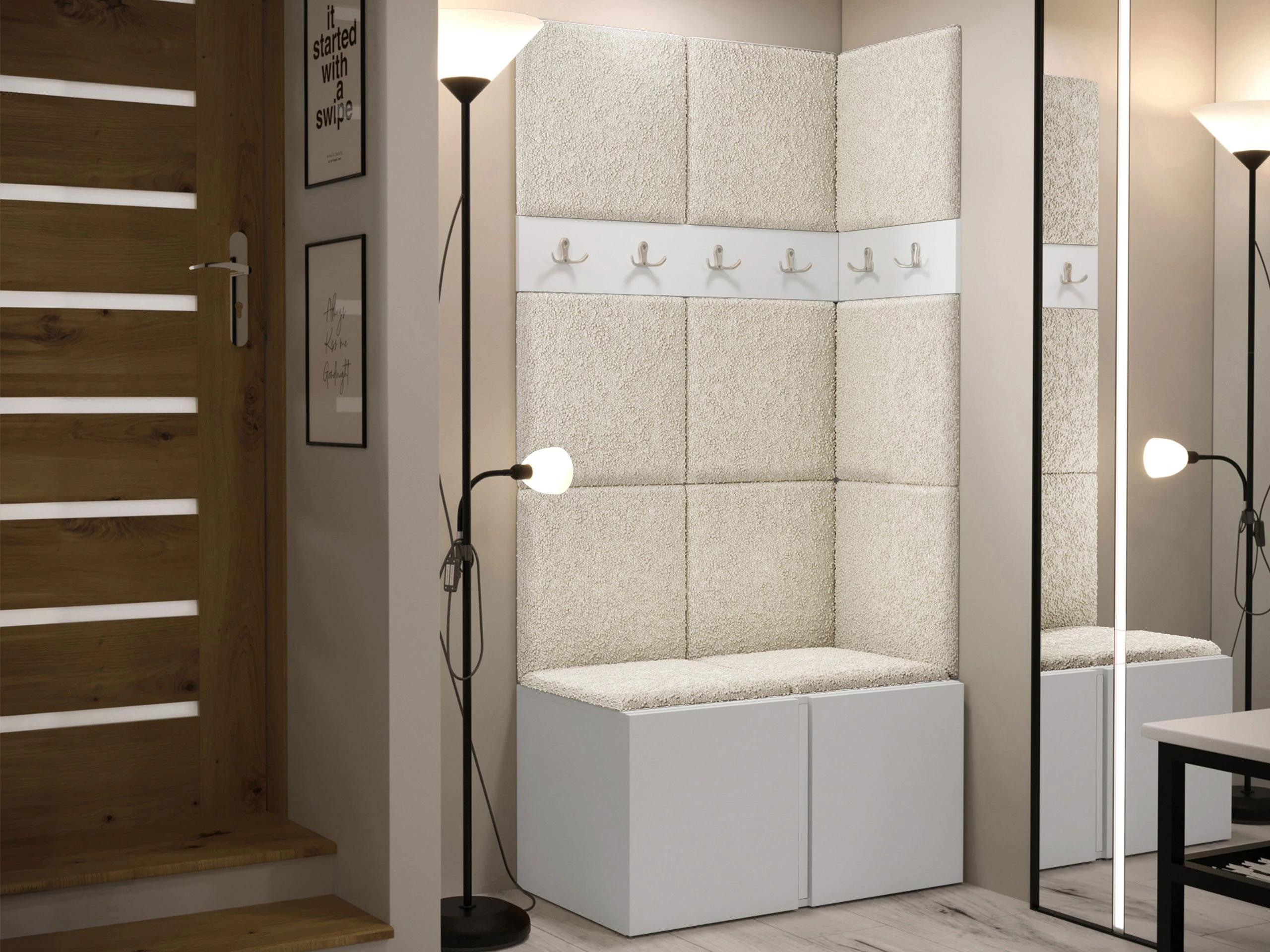 Set arredo da corridoio Pinis I (Bianco)