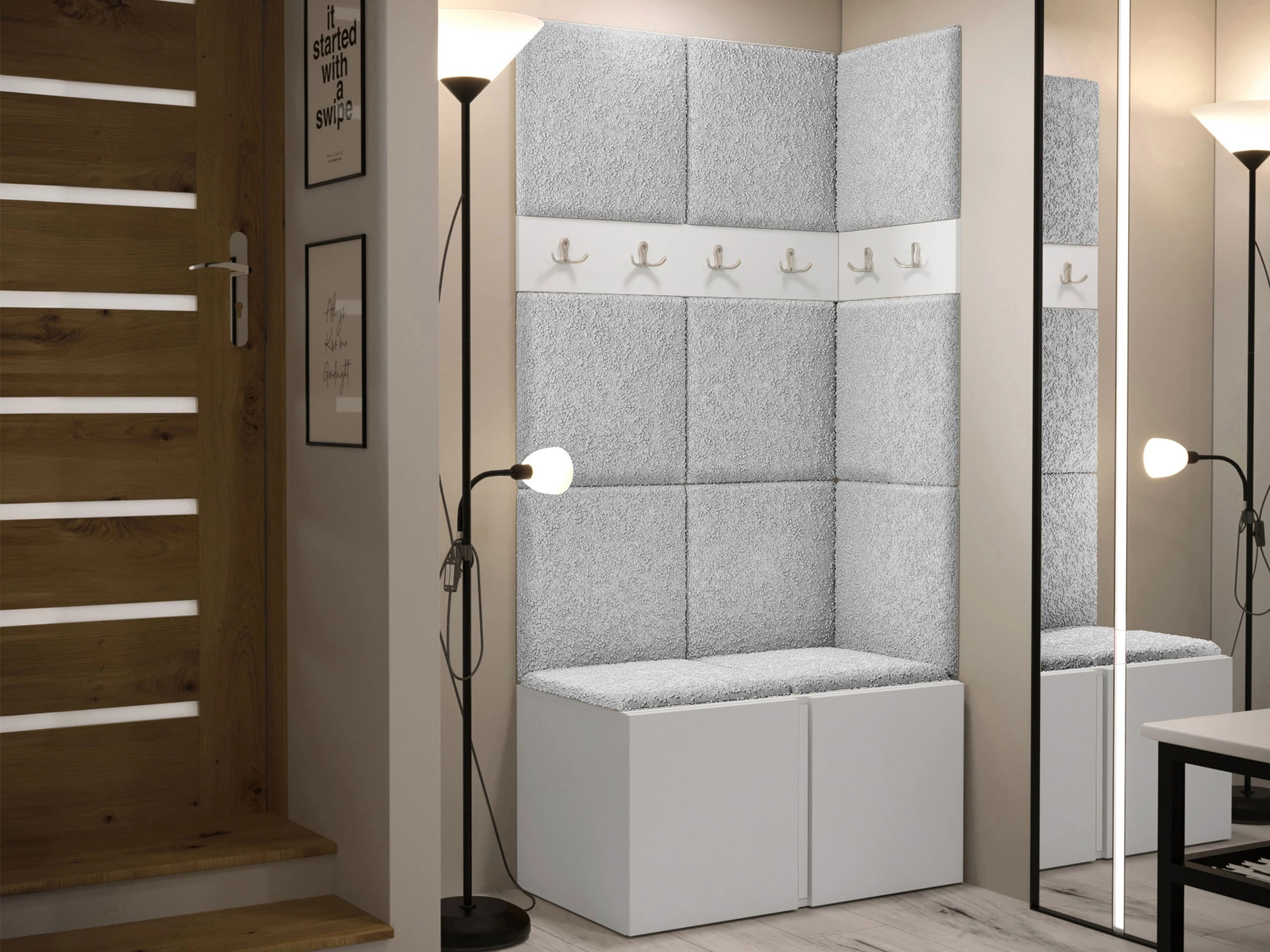 Set arredo da corridoio Pinis I (Bianco)