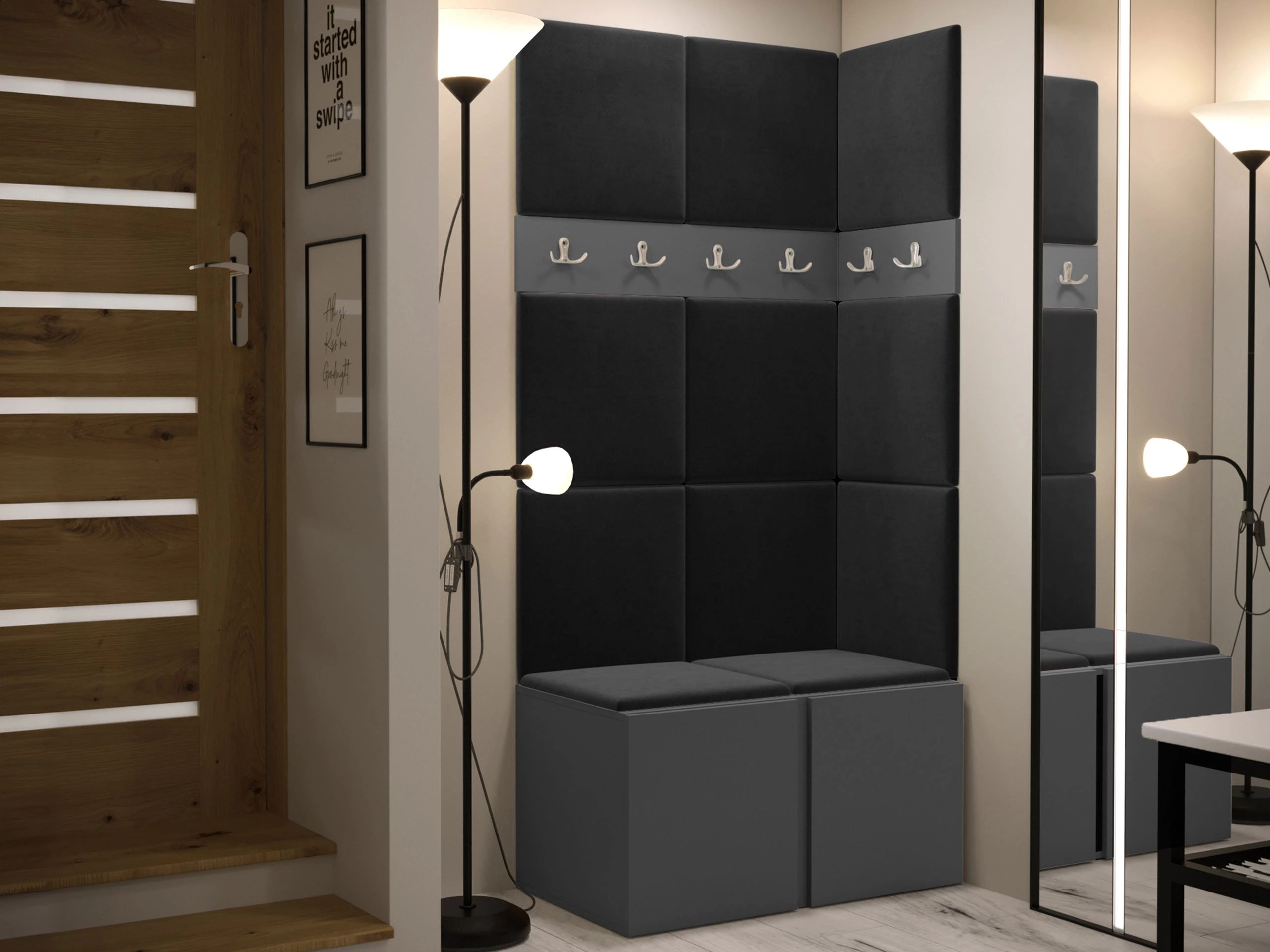 Set arredo da corridoio Pinis I (Grafite)