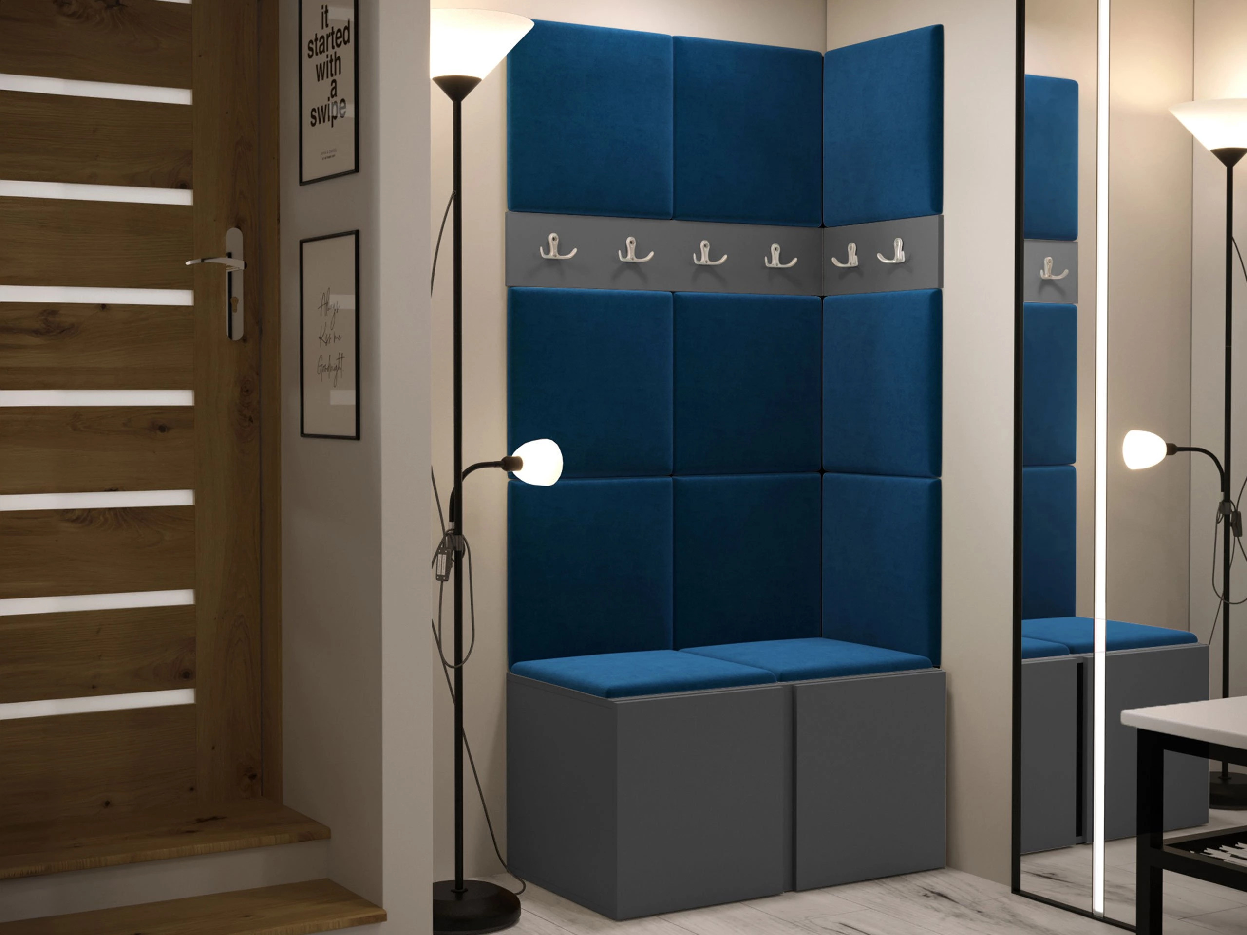 Set arredo da corridoio Pinis I (Grafite)