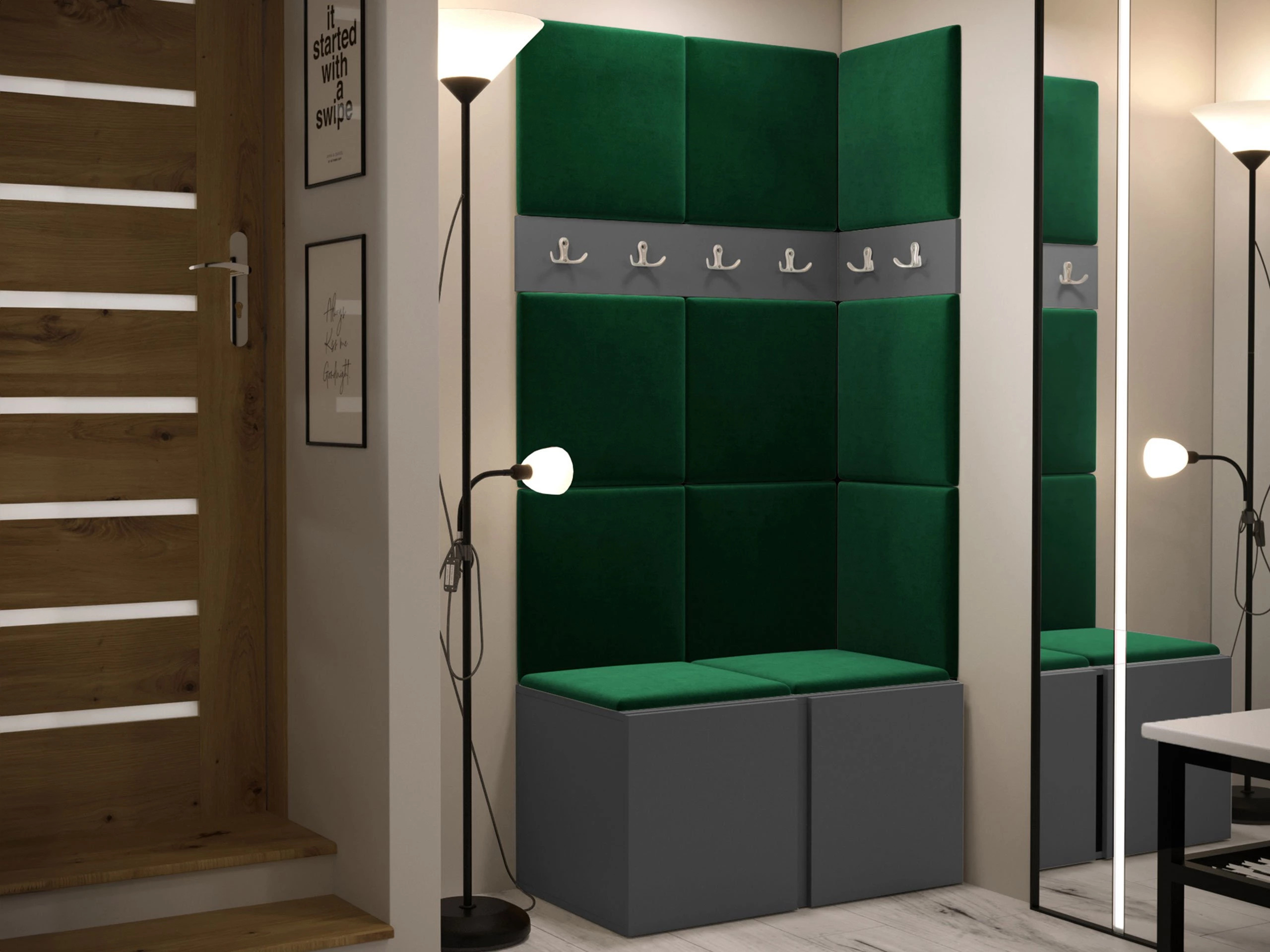 Set arredo da corridoio Pinis I (Grafite)