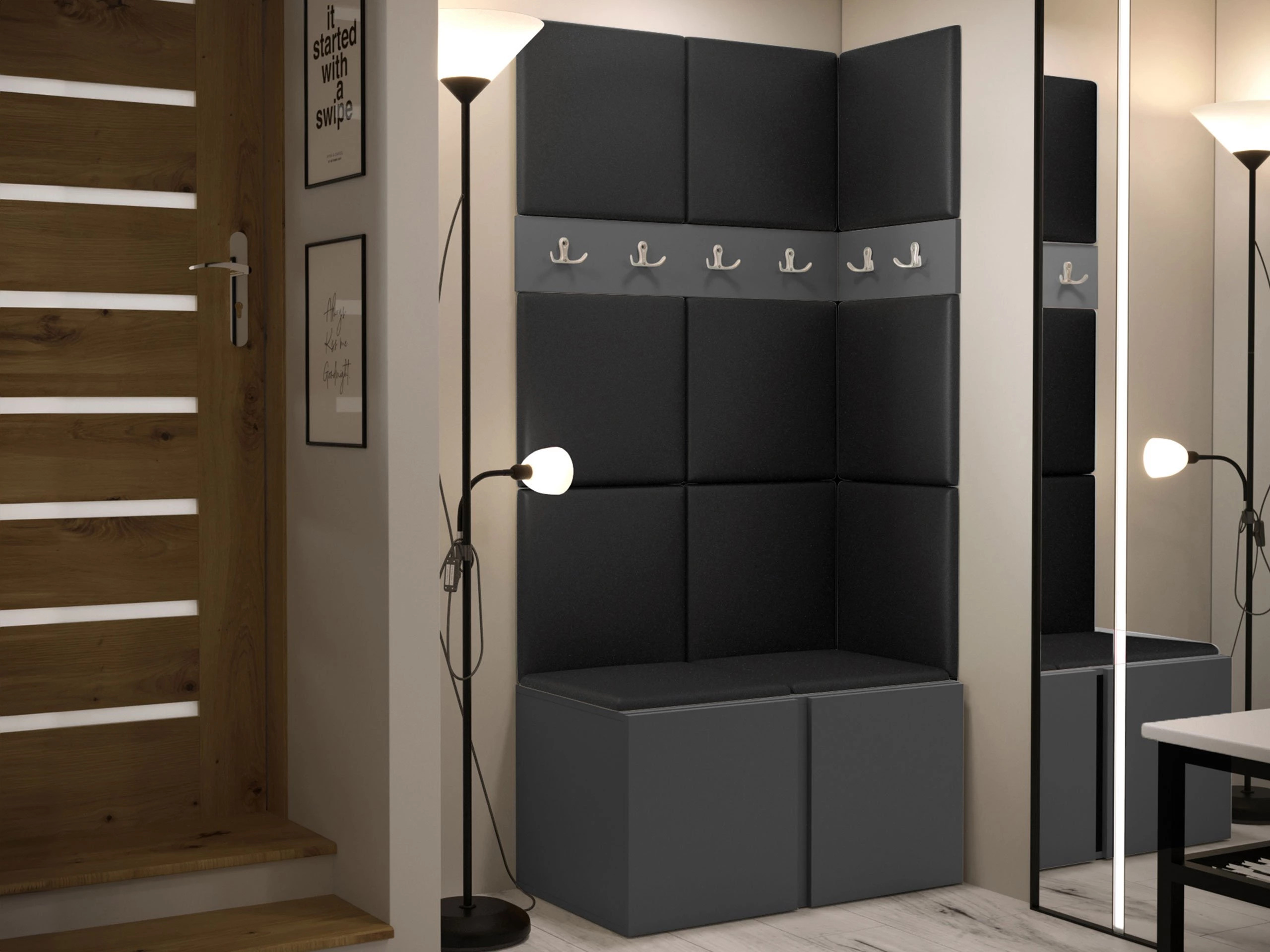 Set arredo da corridoio Pinis I (Grafite)