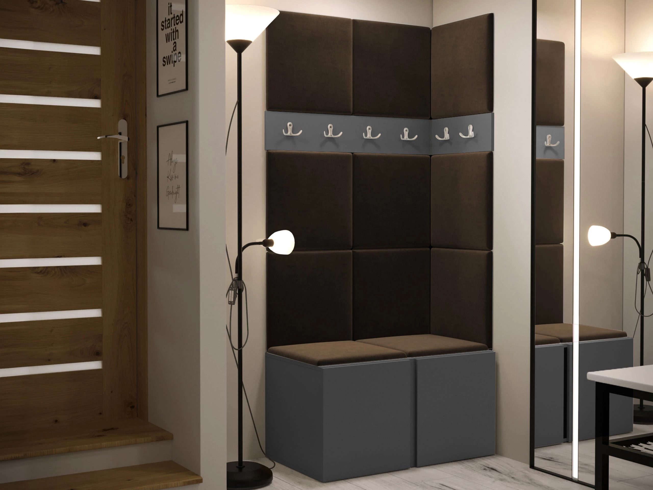 Set arredo da corridoio Pinis I (Grafite)