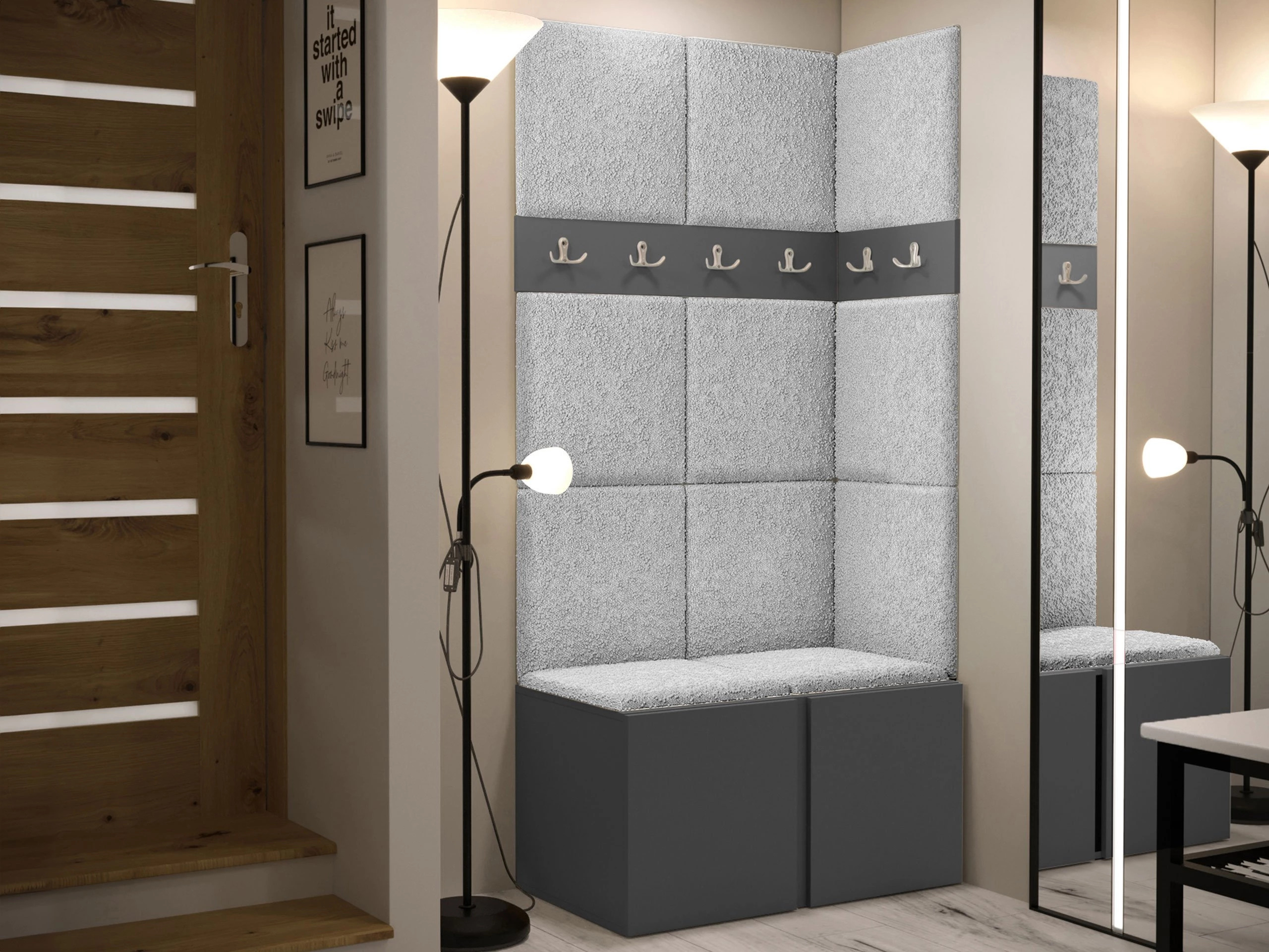 Set arredo da corridoio Pinis I (Grafite)