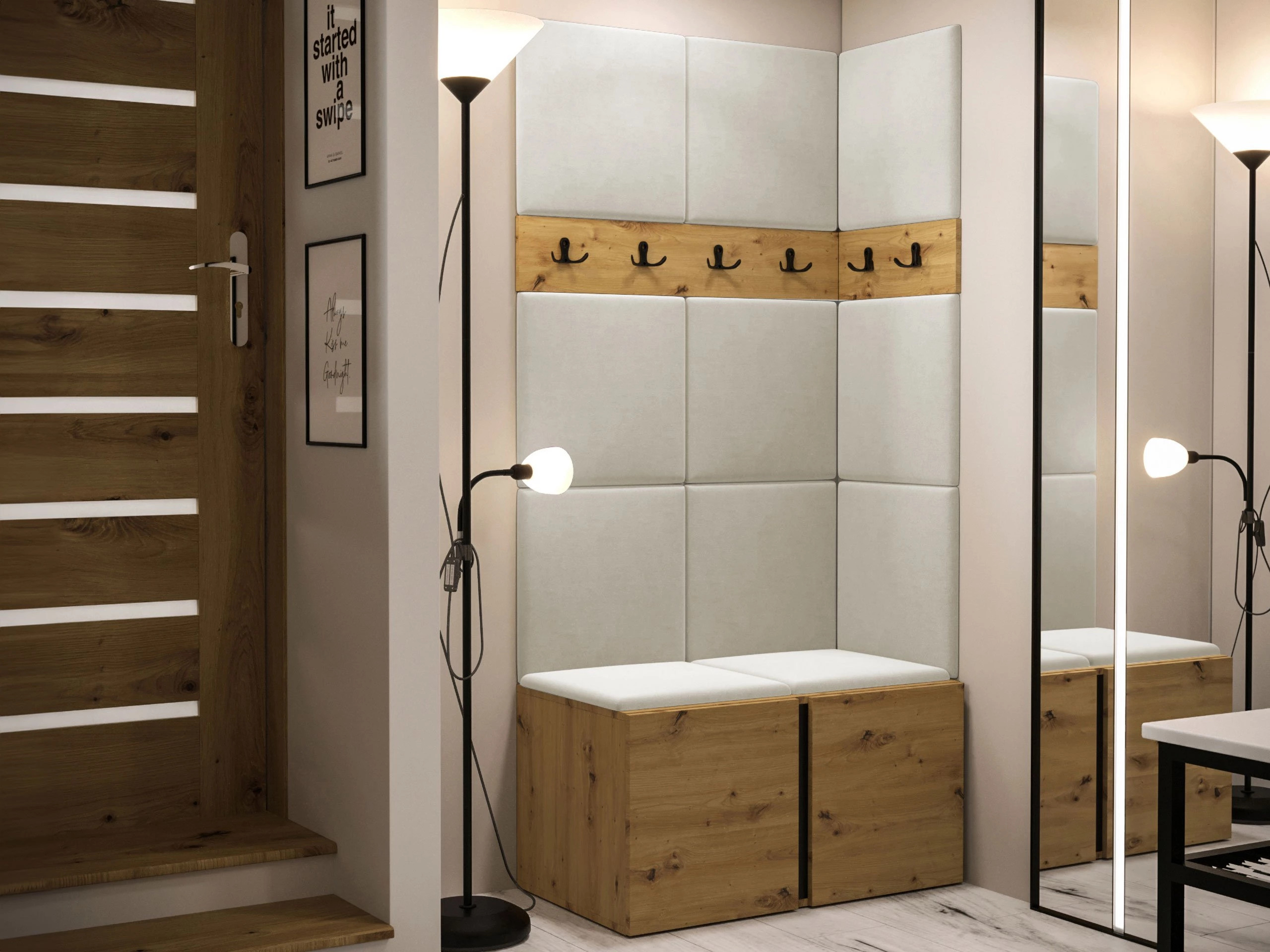 Set arredo da corridoio Pinis I (Rovere Artisan)