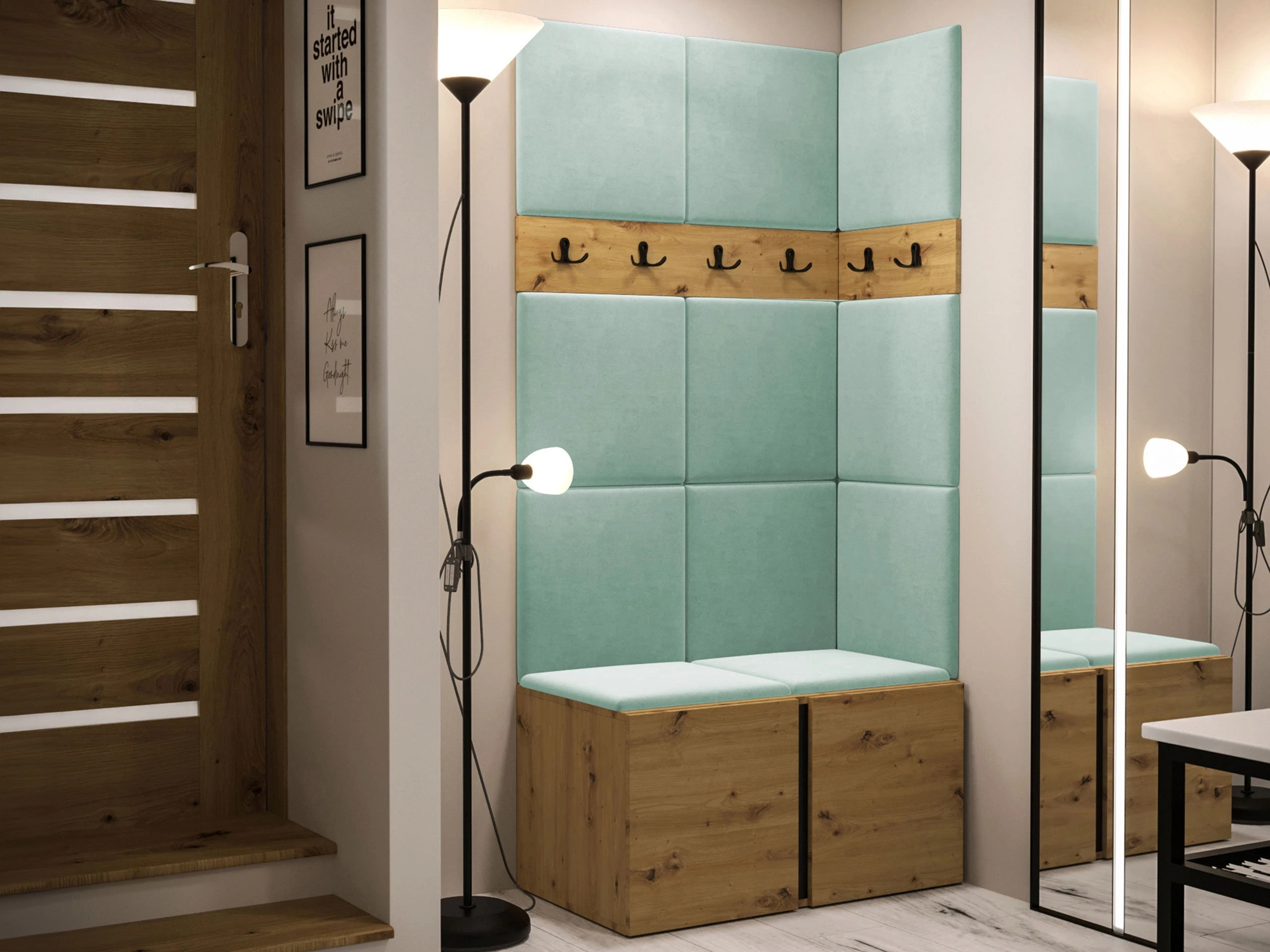 Set arredo da corridoio Pinis I (Rovere Artisan)