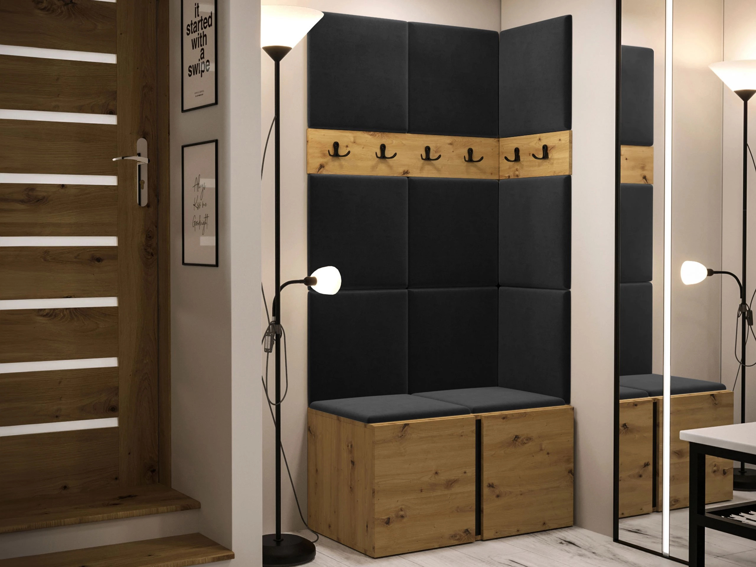 Set arredo da corridoio Pinis I (Rovere Artisan)