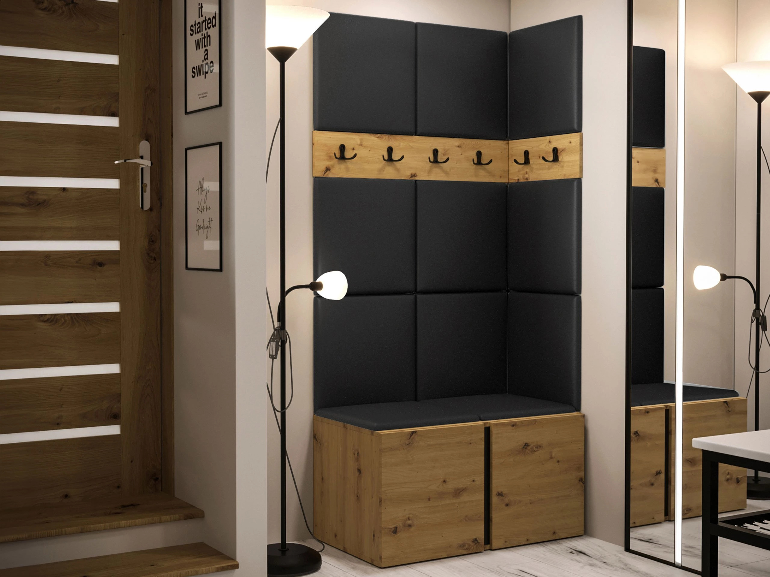 Set arredo da corridoio Pinis I (Rovere Artisan)