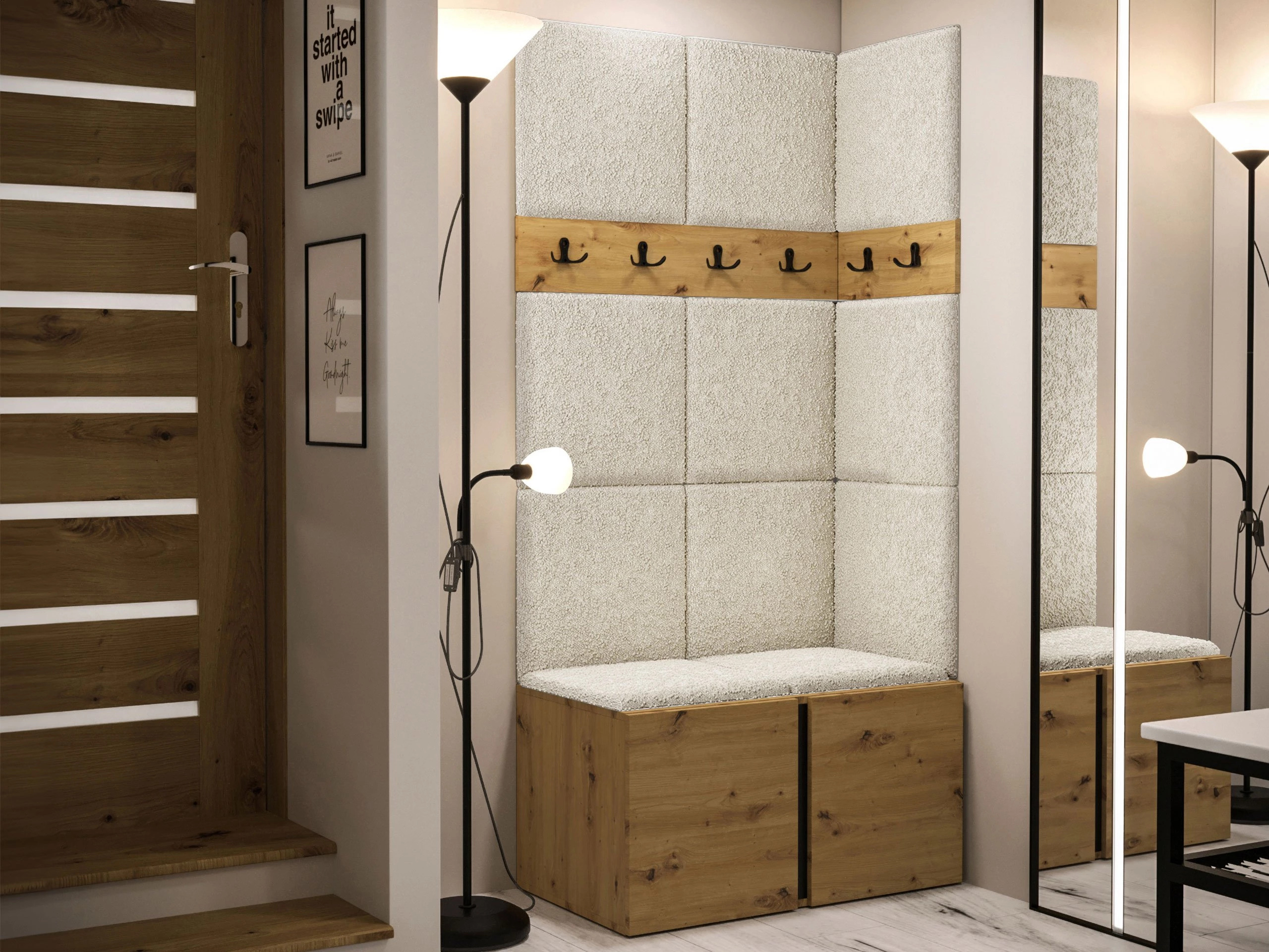 Set arredo da corridoio Pinis I (Rovere Artisan)