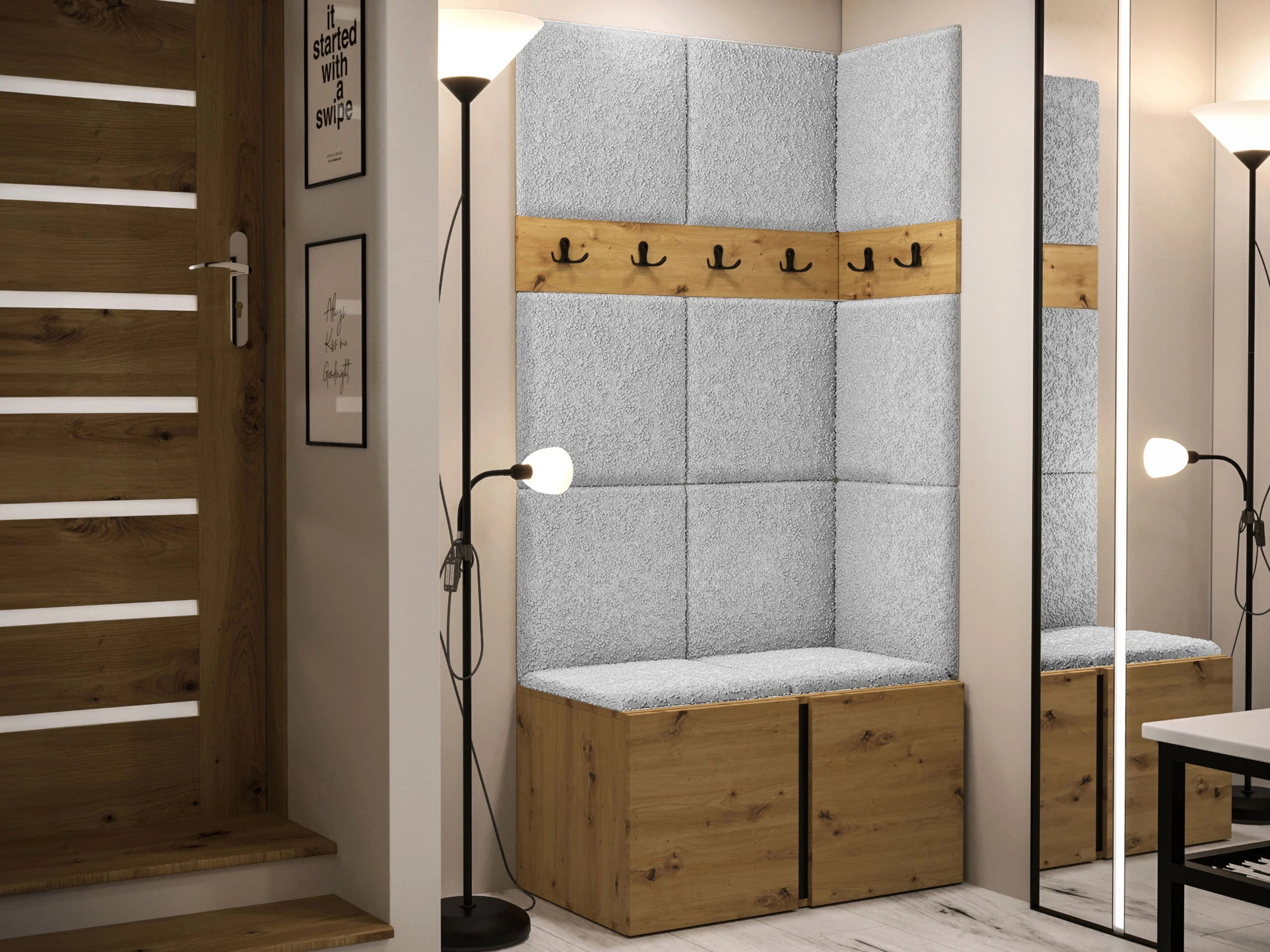 Set arredo da corridoio Pinis I (Rovere Artisan)