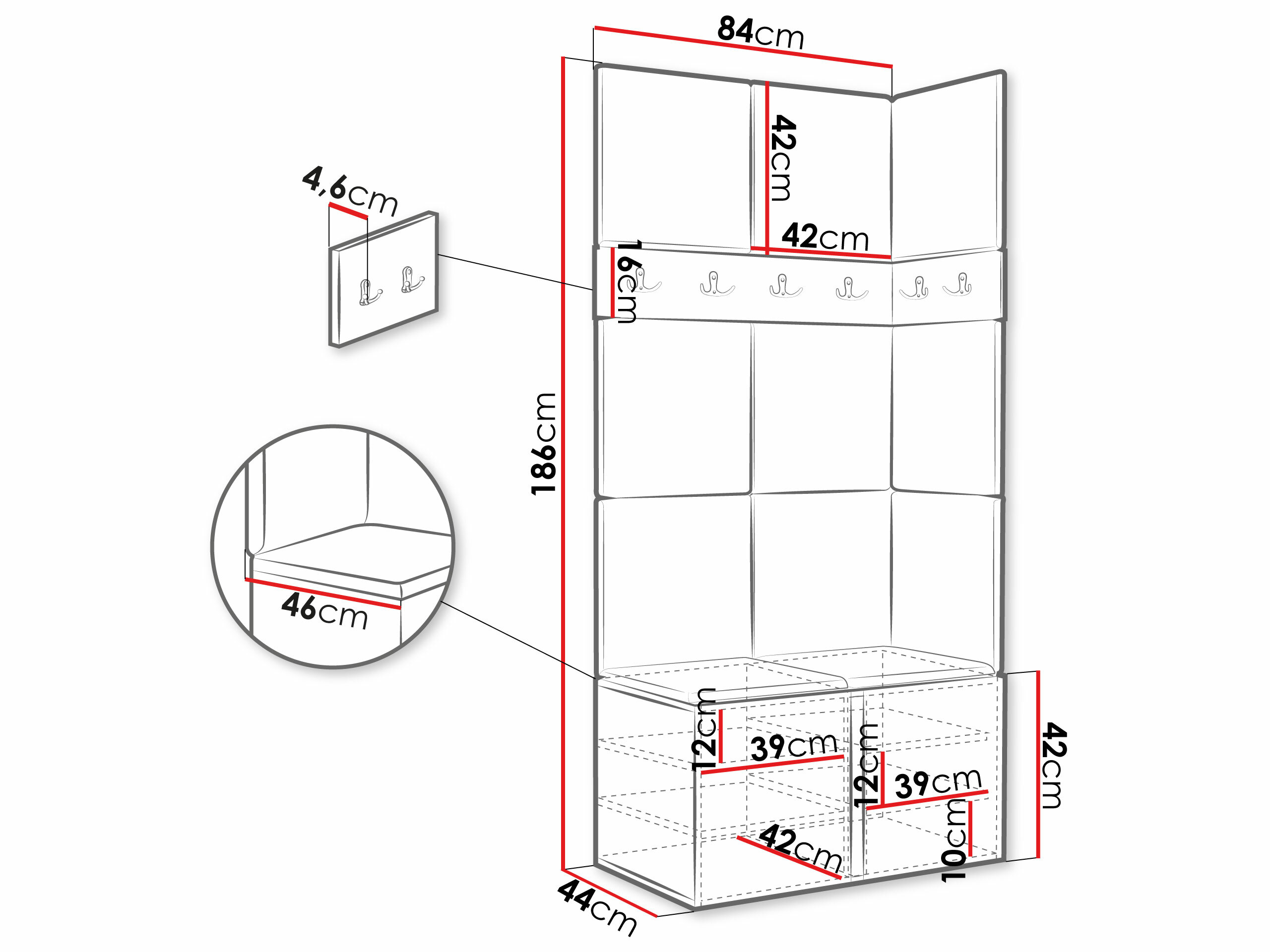 Set arredo da corridoio Pinis I (Rovere Artisan)