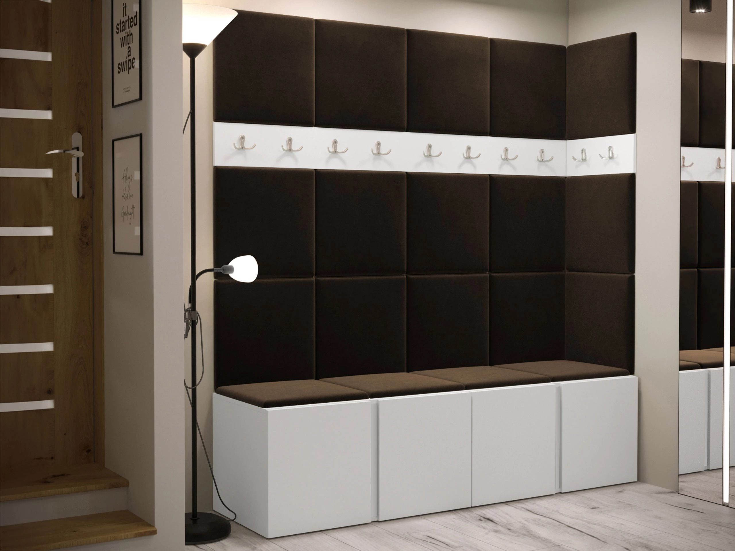 Set arredo da corridoio Pinis II (Bianco)