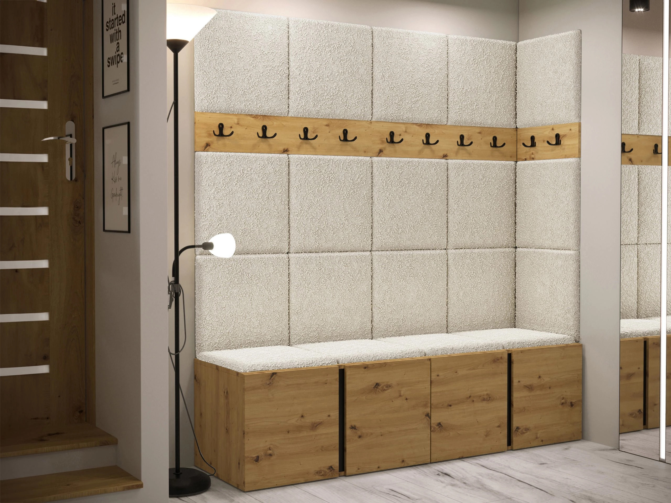 Set arredo da corridoio Pinis II (Rovere Artisan)