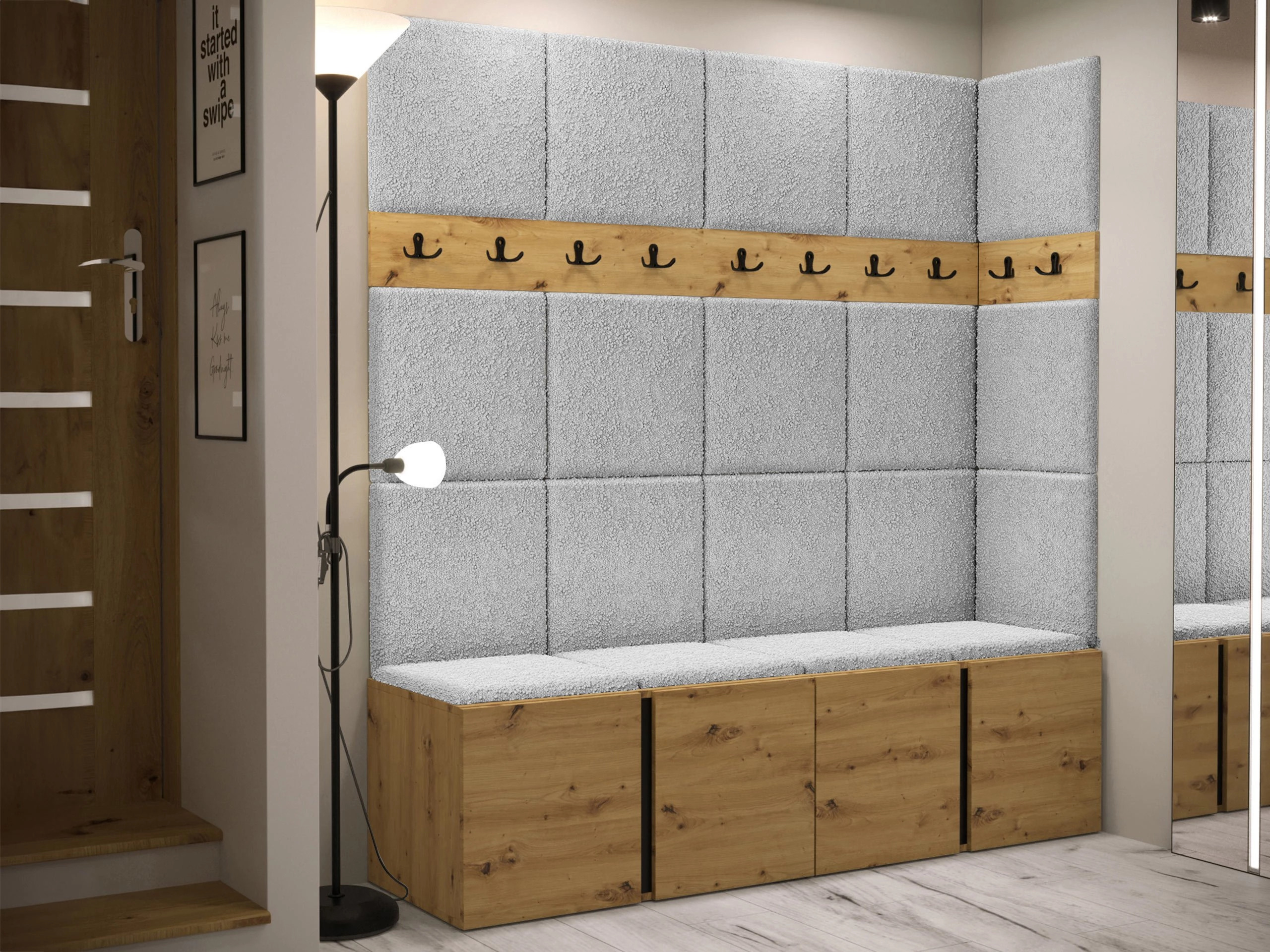 Set arredo da corridoio Pinis II (Rovere Artisan)