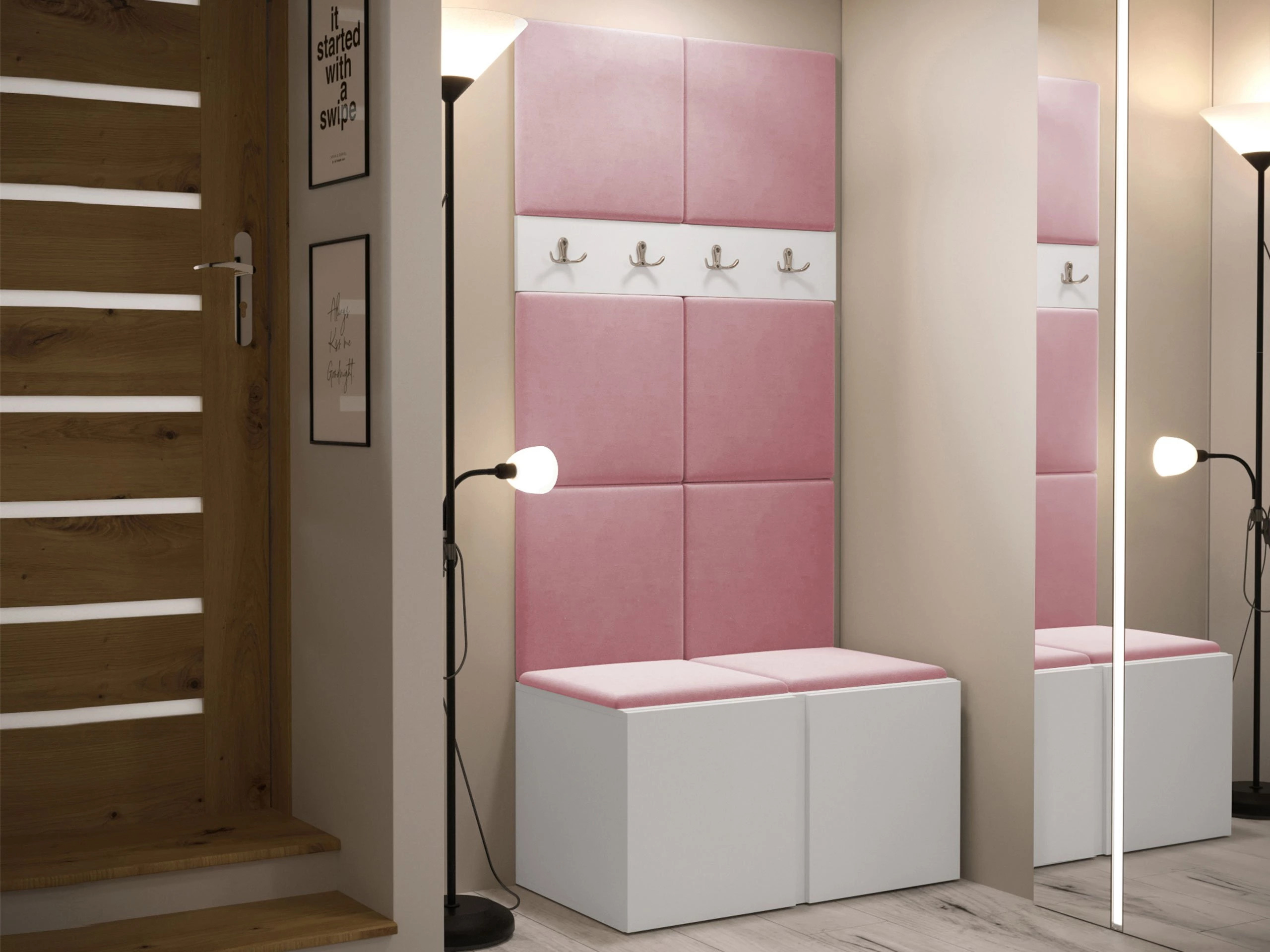 Set arredo da corridoio Pinis IV (Bianco)