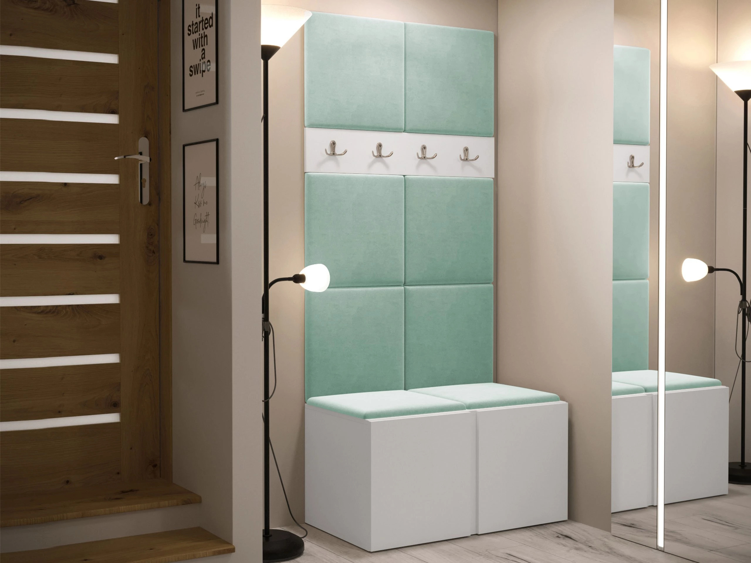 Set arredo da corridoio Pinis IV (Bianco)